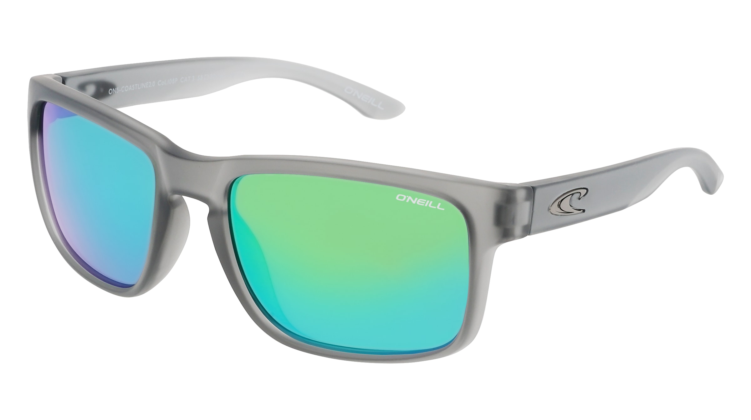 O’Neill 966123 Herren-Sonnenbrille Vollrand Quadratisch Kunststoff-Gestell, Grau