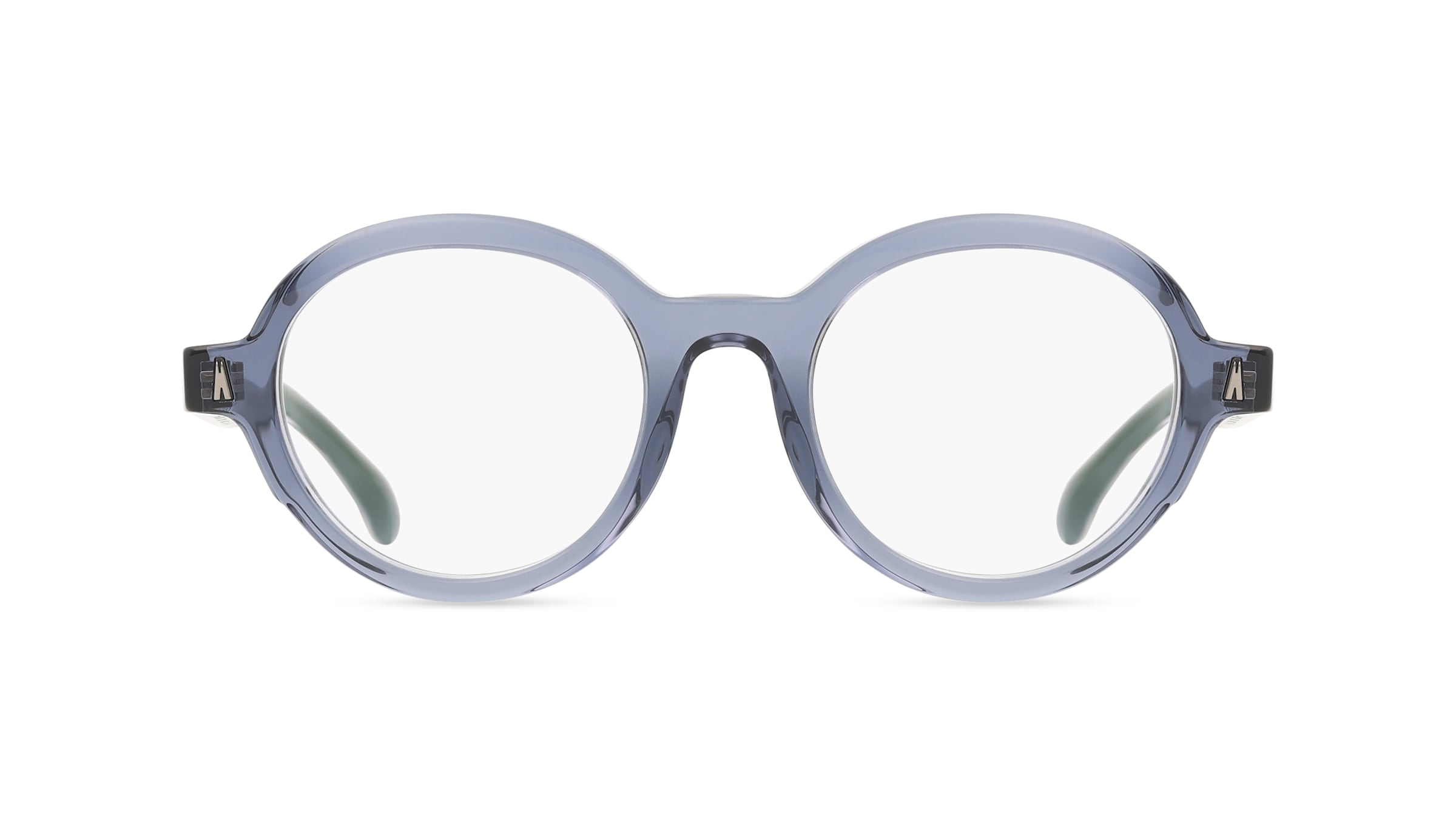 Moncler ME2005 Unisex-Brille inkl. Gläser Vollrand Rund Bio-Acetat-Gestell 49mm/21mm/145mm, Blau