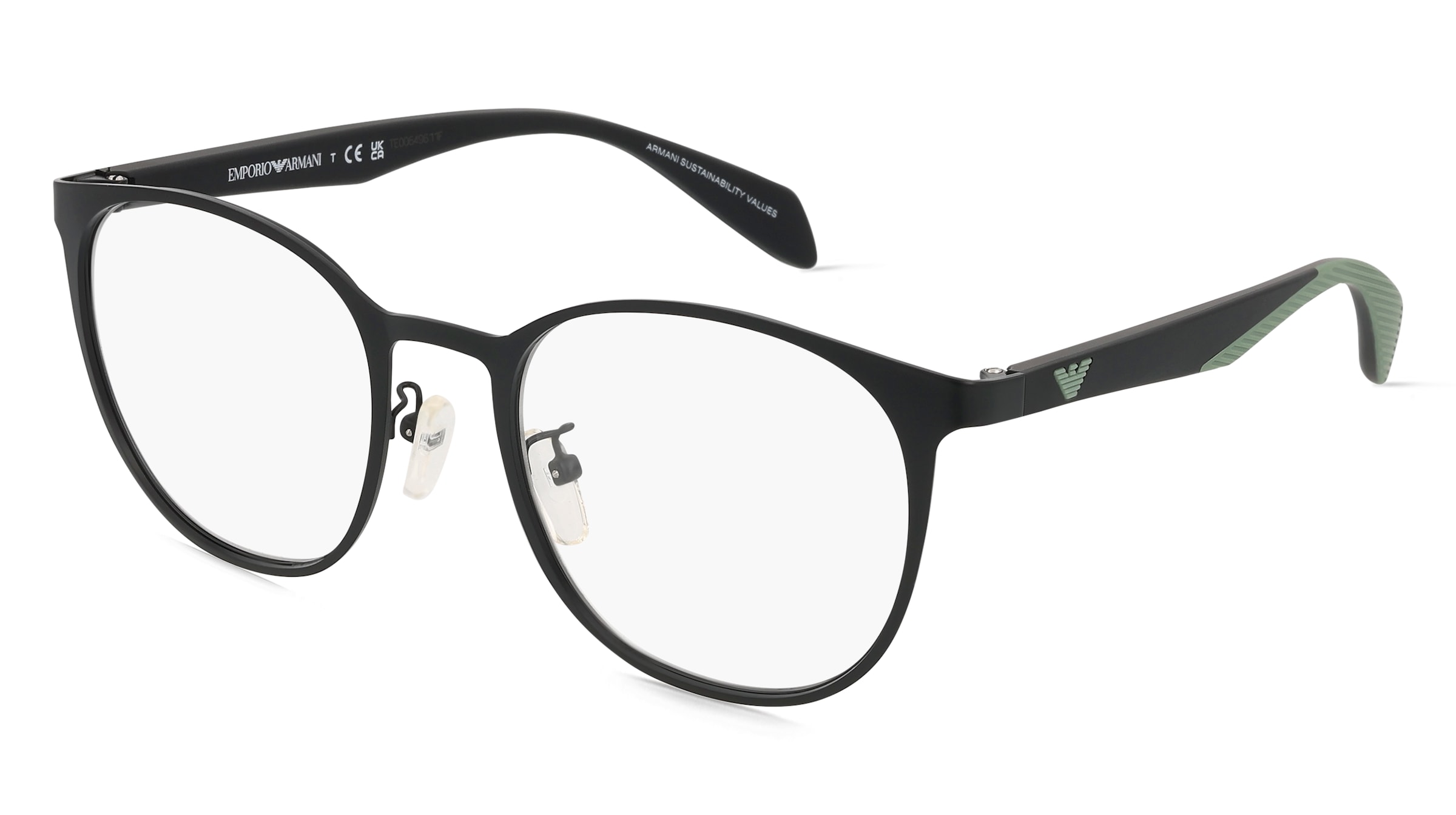 Emporio Armani EA1148 Herren-Brille inkl. Gläser Vollrand Panto Metall-Gestell 52/20/145, Schwarz