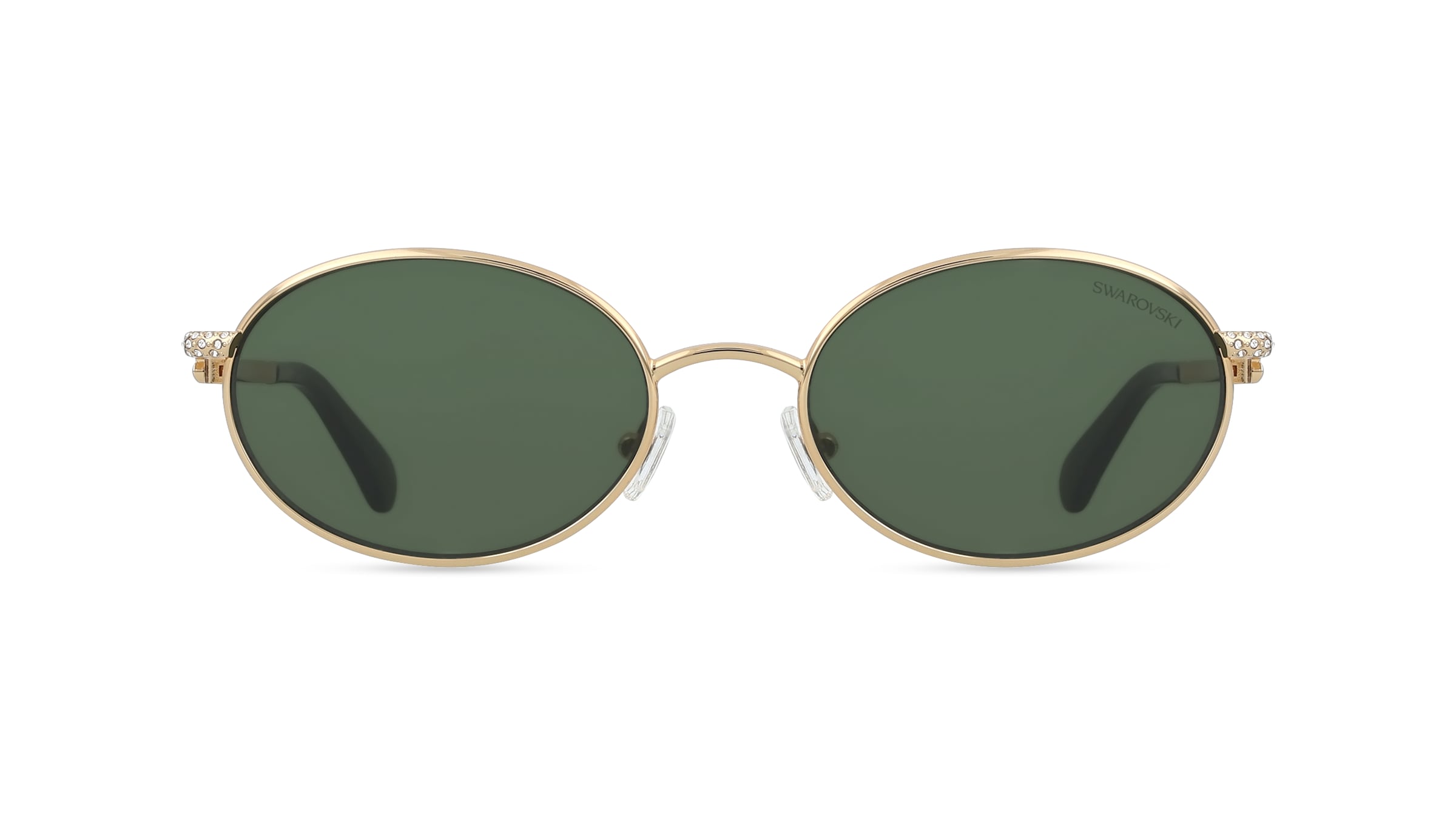 Swarovski SK7033 Damen-Sonnenbrille Vollrand Oval Metall-Gestell, Gold