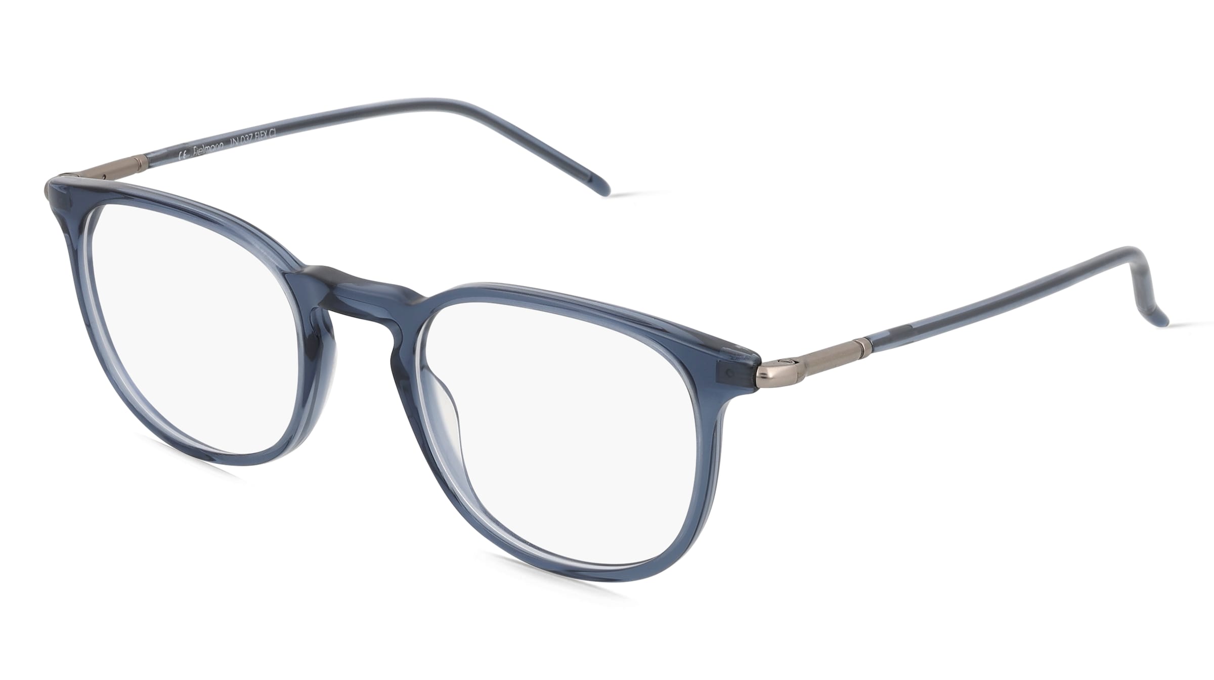 Fielmann LN 037 FLEX CL Unisex-Brille inkl. Gläser Vollrand Panto Acetat-Gestell 48/21/145, Blau
