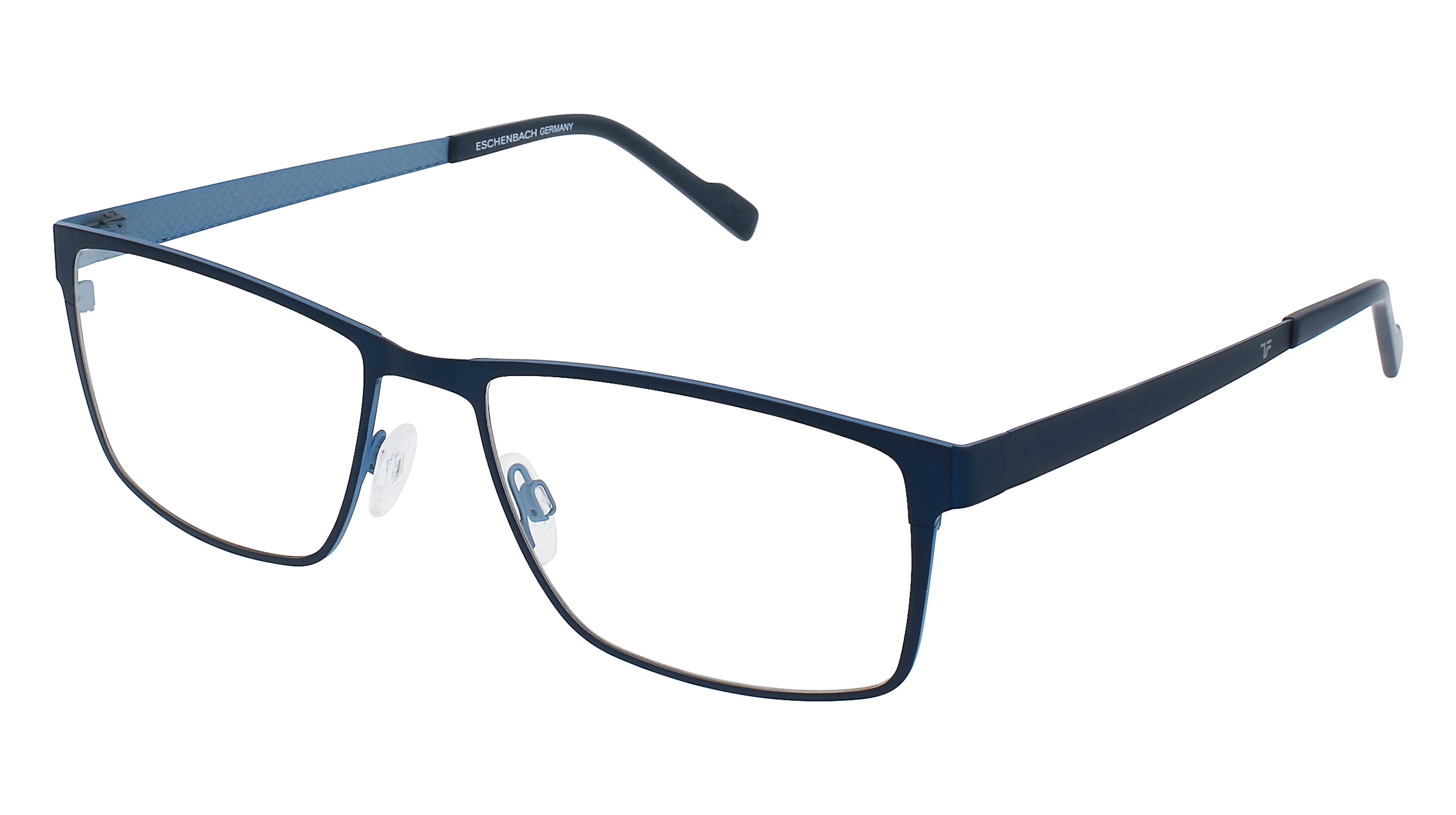 Titanflex 820773 Herren-Brille inkl. Gläser Vollrand Quadratisch Titan-Gestell 57/18/140, Blau