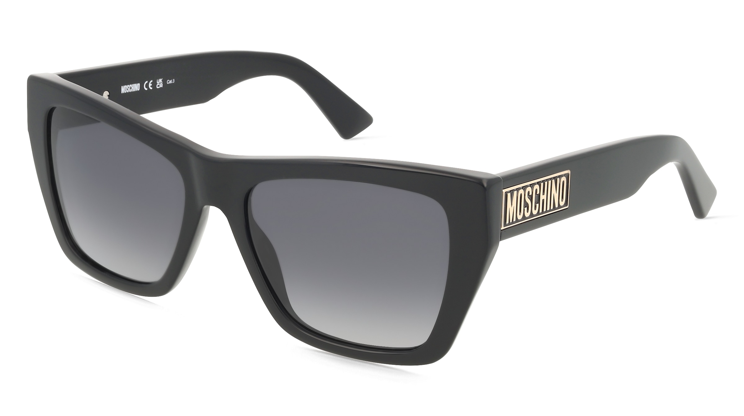 Moschino MOS181/S Damen-Sonnenbrille Vollrand Eckig Acetat-Gestell, Schwarz