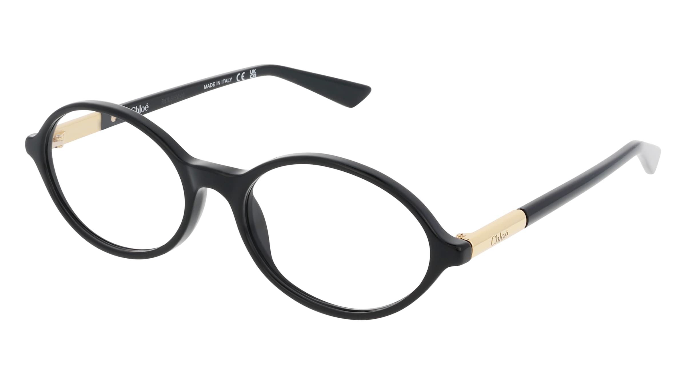 Chloé CH0367O Damen-Brille inkl. Gläser Vollrand Rund Acetat-Gestell 54/17/140, Schwarz