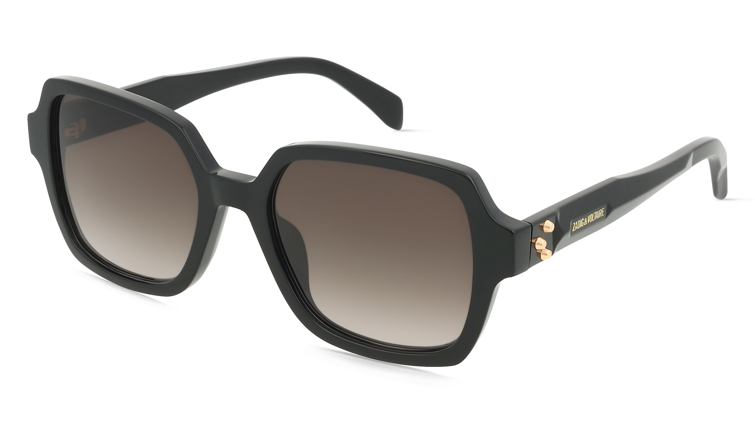 Zadig &amp; Voltaire SZV473 Damen-Sonnenbrille Vollrand Geometrisch Kunststoff-Gestell, Schwarz