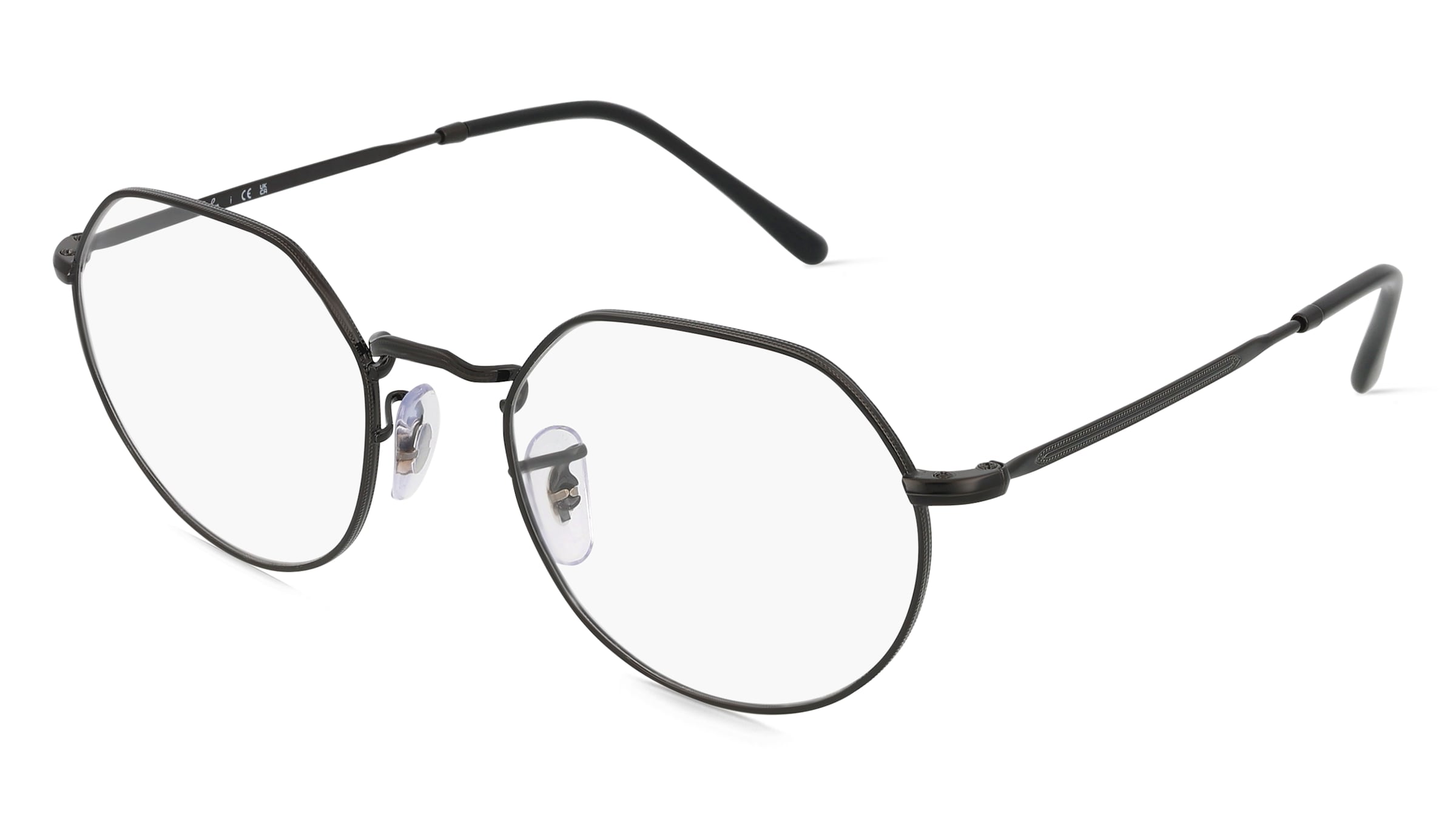 Ray-Ban RX6465 Unisex-Brille inkl. Gläser Vollrand Geometrisch Metall-Gestell 49/20/140, Schwarz
