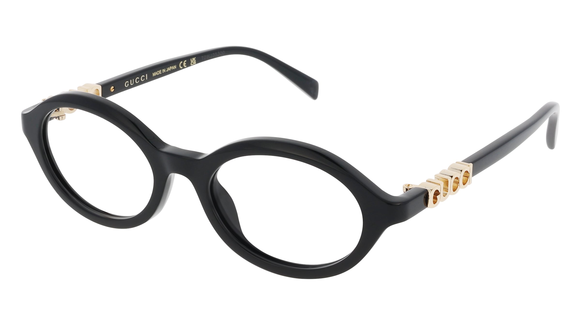 Gucci GG2153O Damen-Brille inkl. Gläser Vollrand Rund Acetat-Gestell 51/19/140, Schwarz