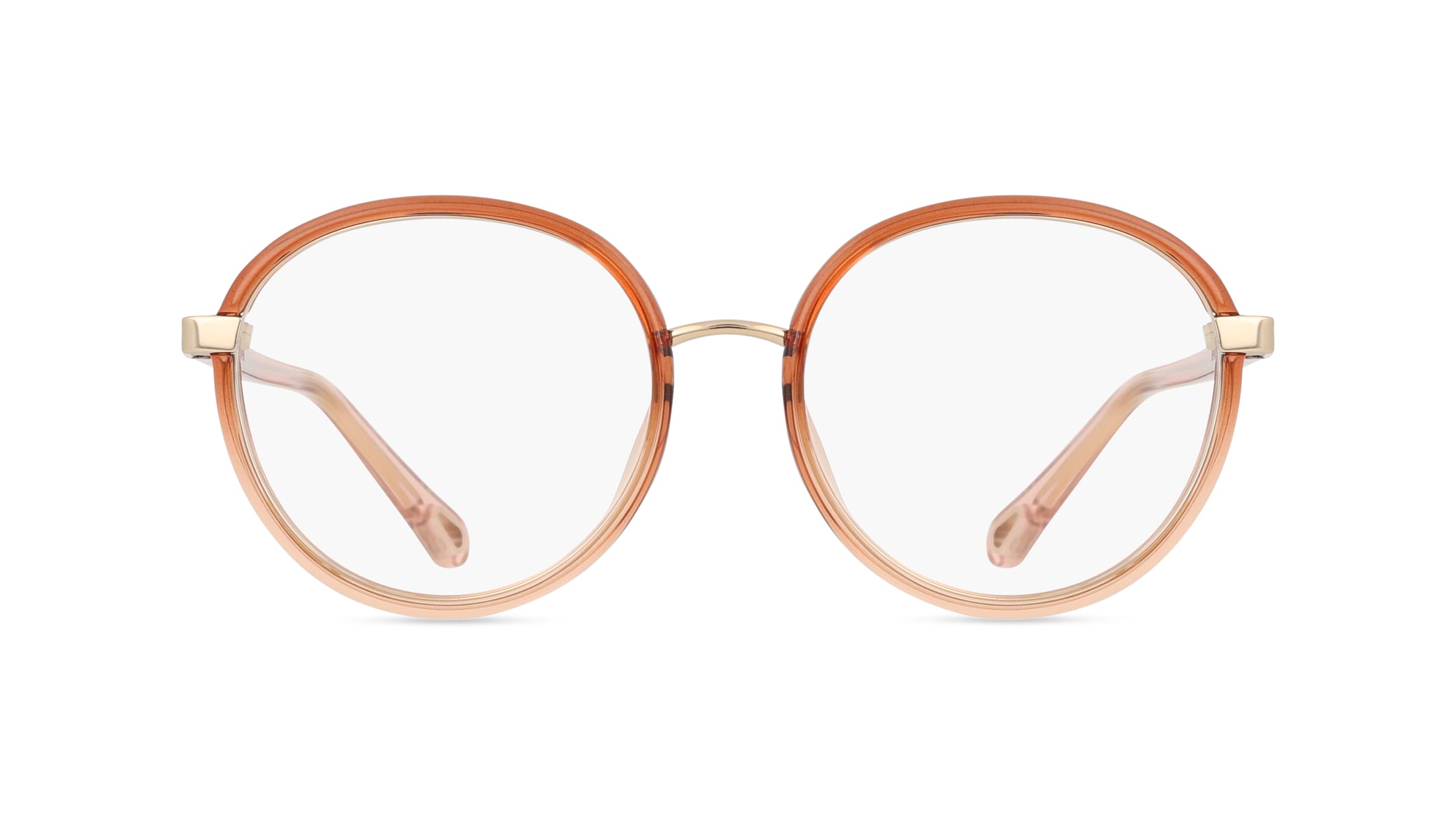 Chloé CH0033O Unisex-Brille inkl. Gläser Vollrand Rund Bio-Kunststoff-Gestell 51mm/18mm/140mm, orange