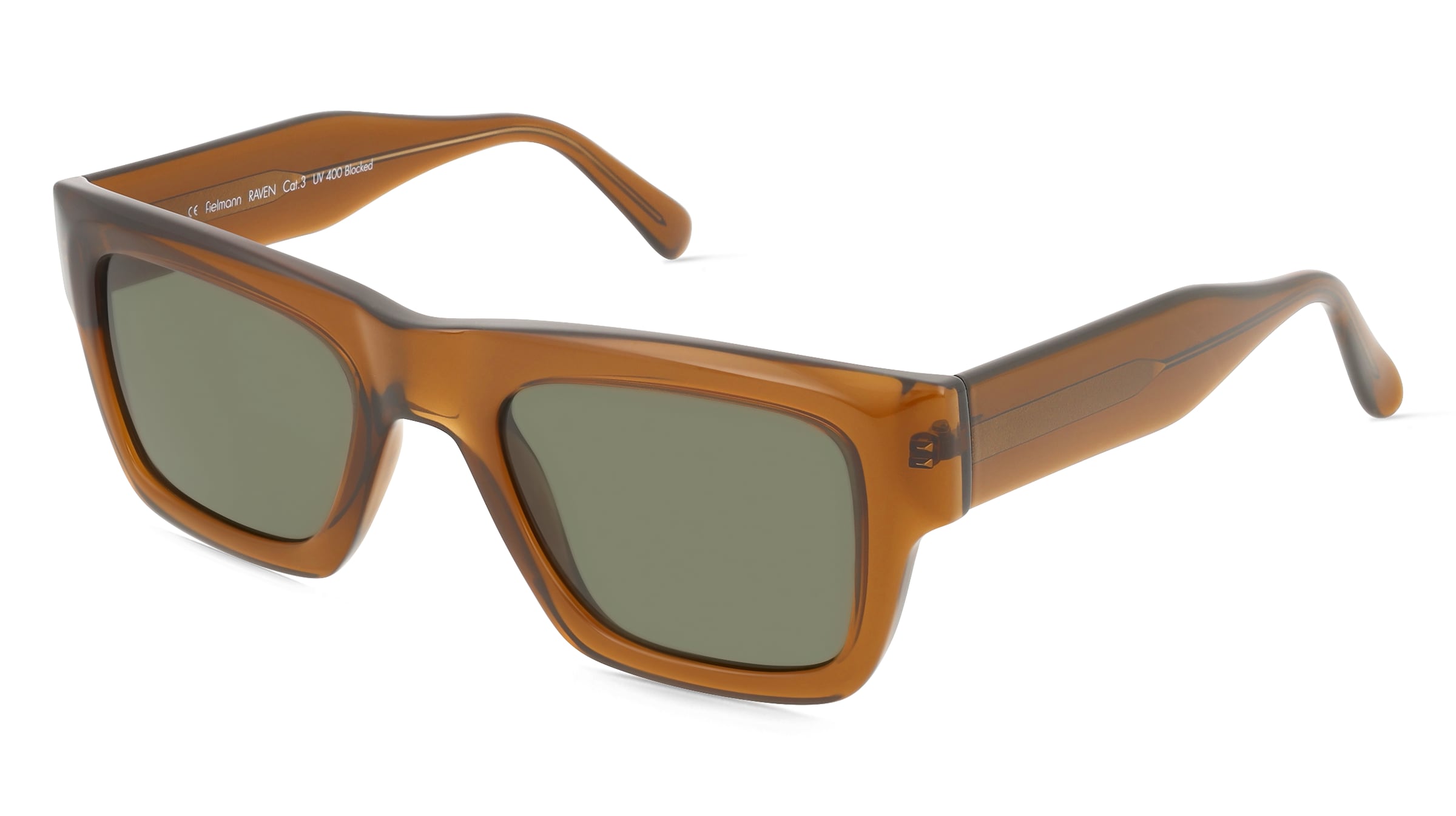 Fielmann MC 633 SUN FA RAVEN Unisex-Sonnenbrille Vollrand Quadratisch Propionat-Gestell, Braun