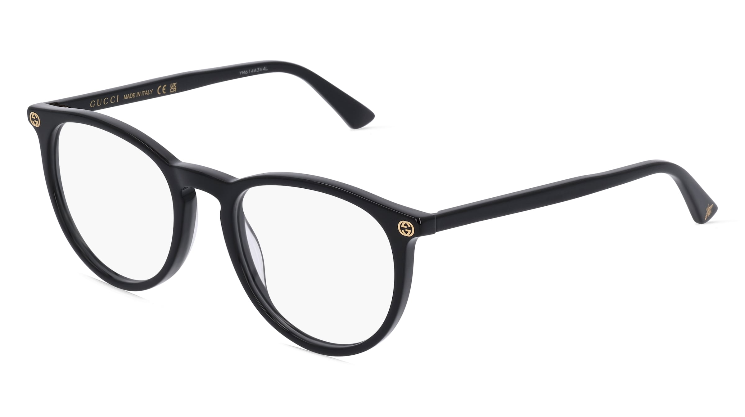 Gucci GG0027O Damen-Brille inkl. Gläser Vollrand Rund Acetat-Gestell 50/20/140, Schwarz