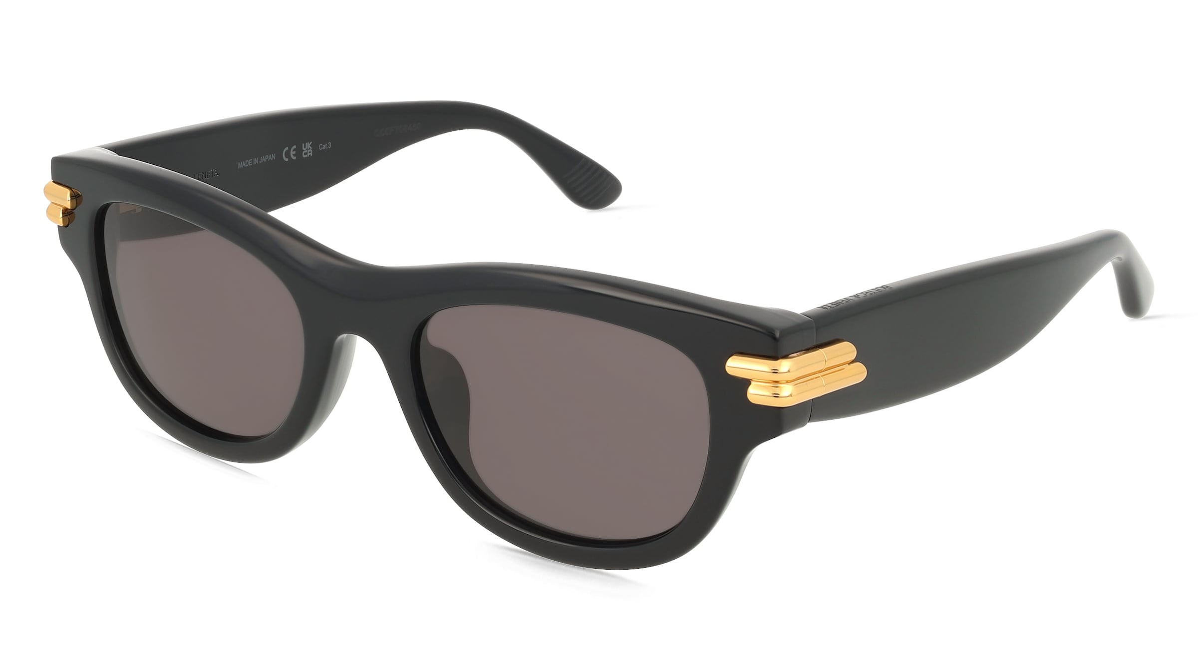 Bottega Veneta BV1323SK Unisex-Sonnenbrille Vollrand Eckig Acetat-Gestell, Schwarz