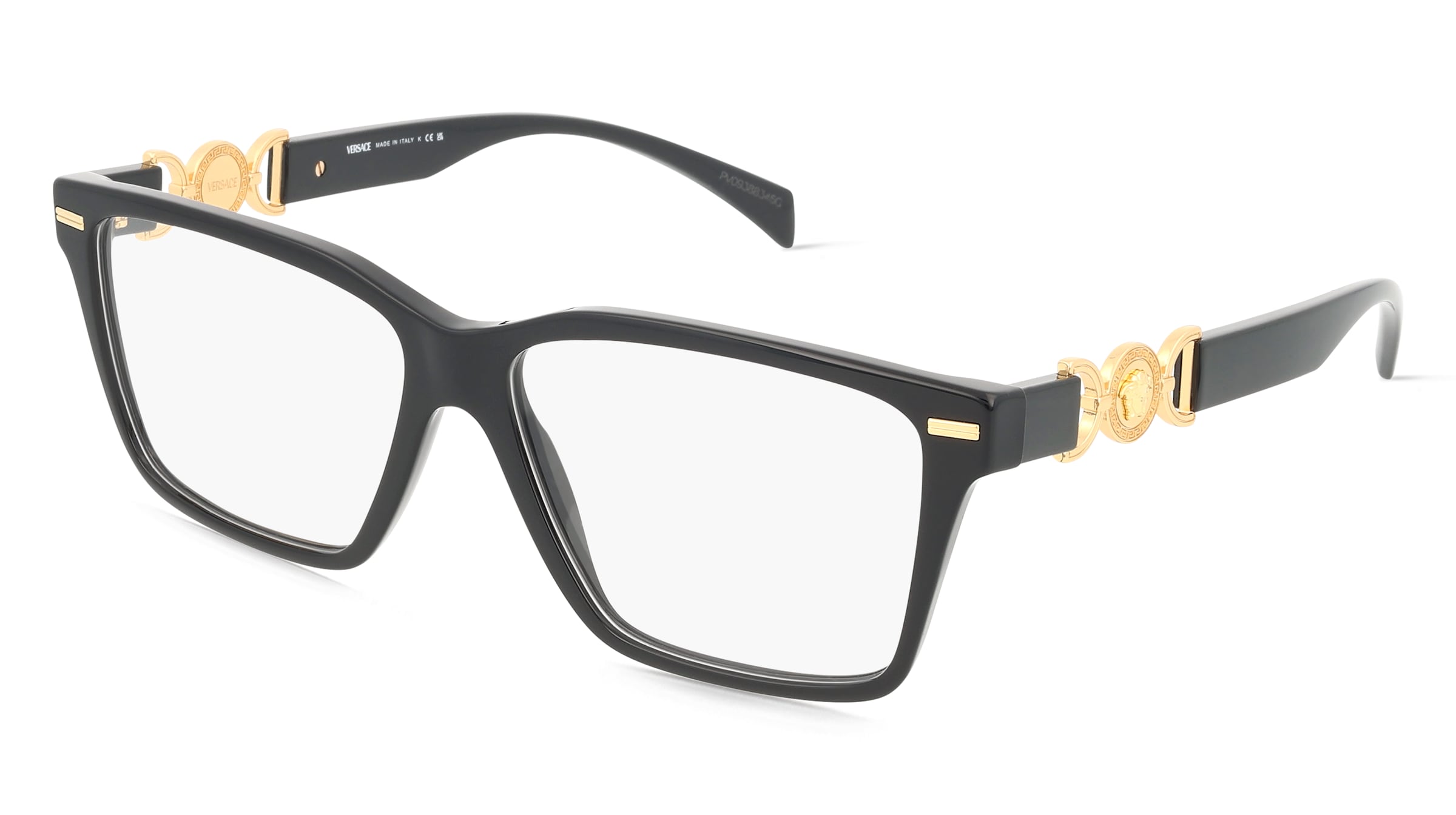 Versace 0VE3335 Damen-Brille inkl. Gläser Vollrand Quadratisch Acetat-Gestell 56/14/140, Schwarz