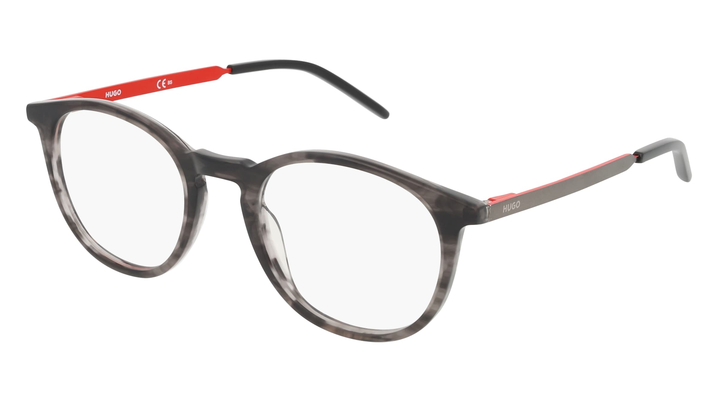Hugo HG 1017 Herren-Brille inkl. Gläser Vollrand Rund Acetat-Gestell 49/21/145, Grau