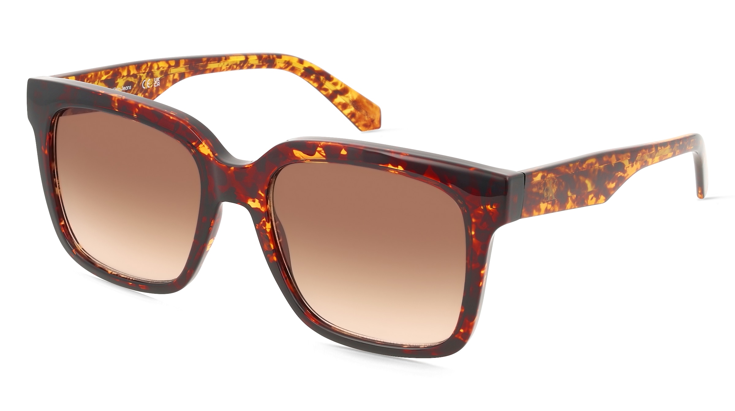 Calvin Klein Jeans CKJ25624S Damen-Sonnenbrille Vollrand Quadratisch Kunststoff-Gestell, Havanna