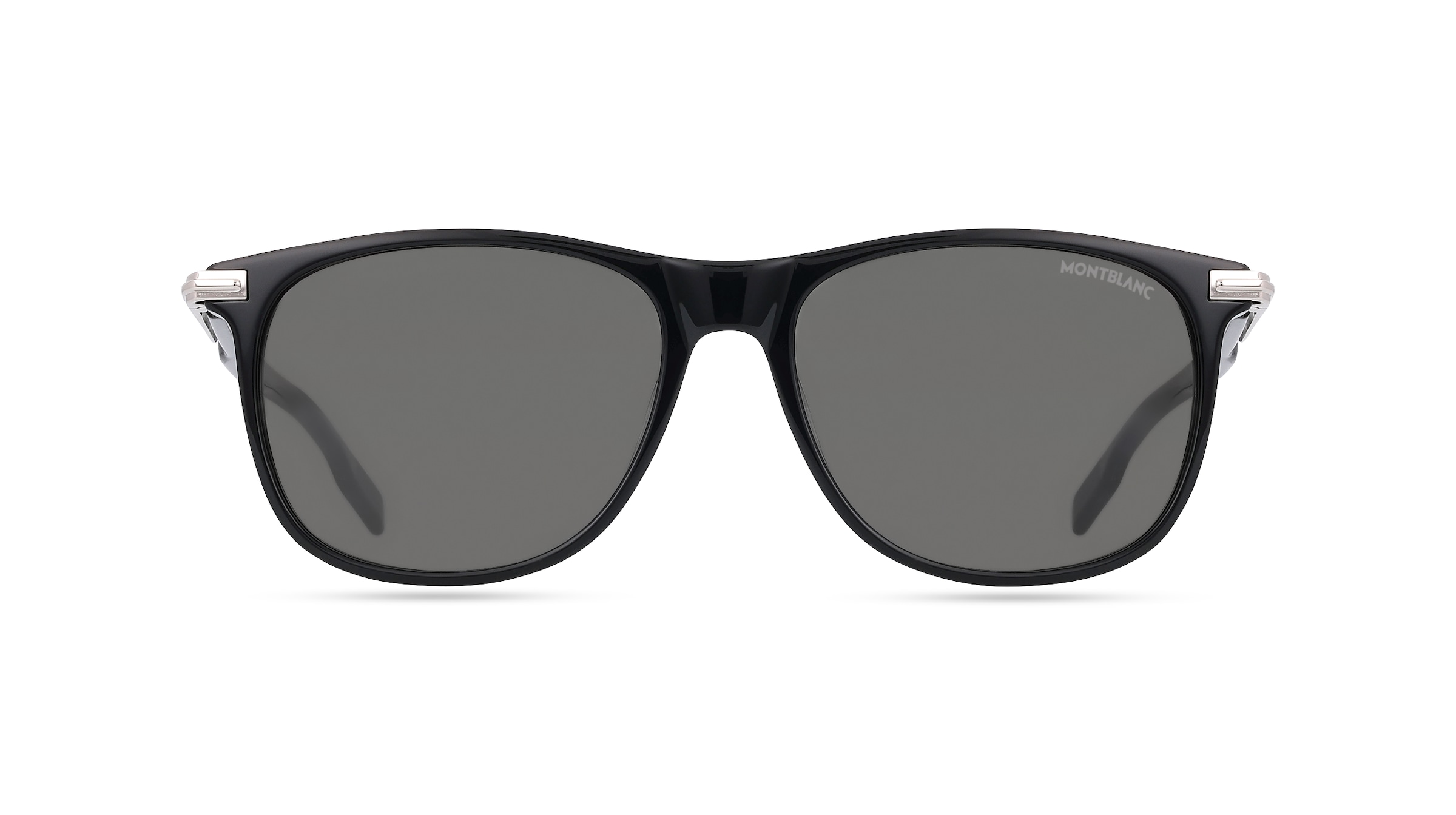 Montblanc MB0216S Herren-Sonnenbrille Vollrand Oval Kunststoff-Gestell, schwarz