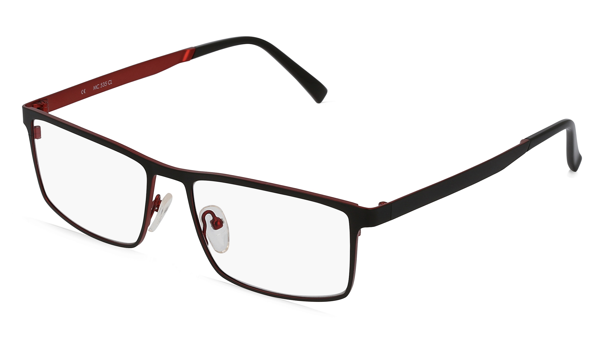 Fielmann MC 535 CL Herren-Brille inkl. Gläser Vollrand Quadratisch Edelstahl-Gestell 56/17/140, Schwarz