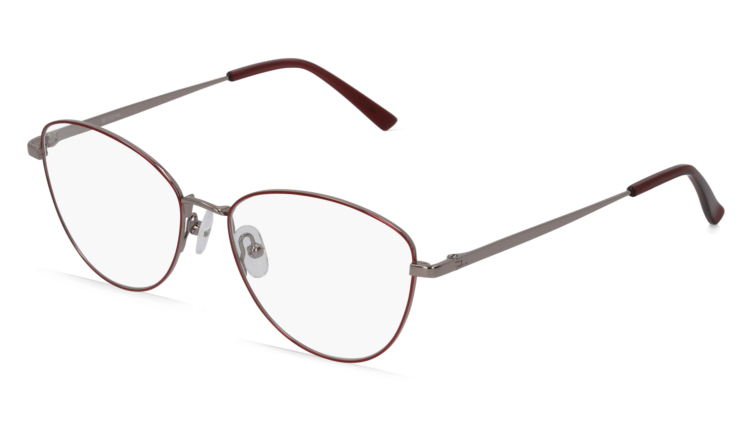 Fielmann BE 010 FA Damen-Brille inkl. Gläser Vollrand Butterfly Edelstahl-Gestell 54/16/135, Grau