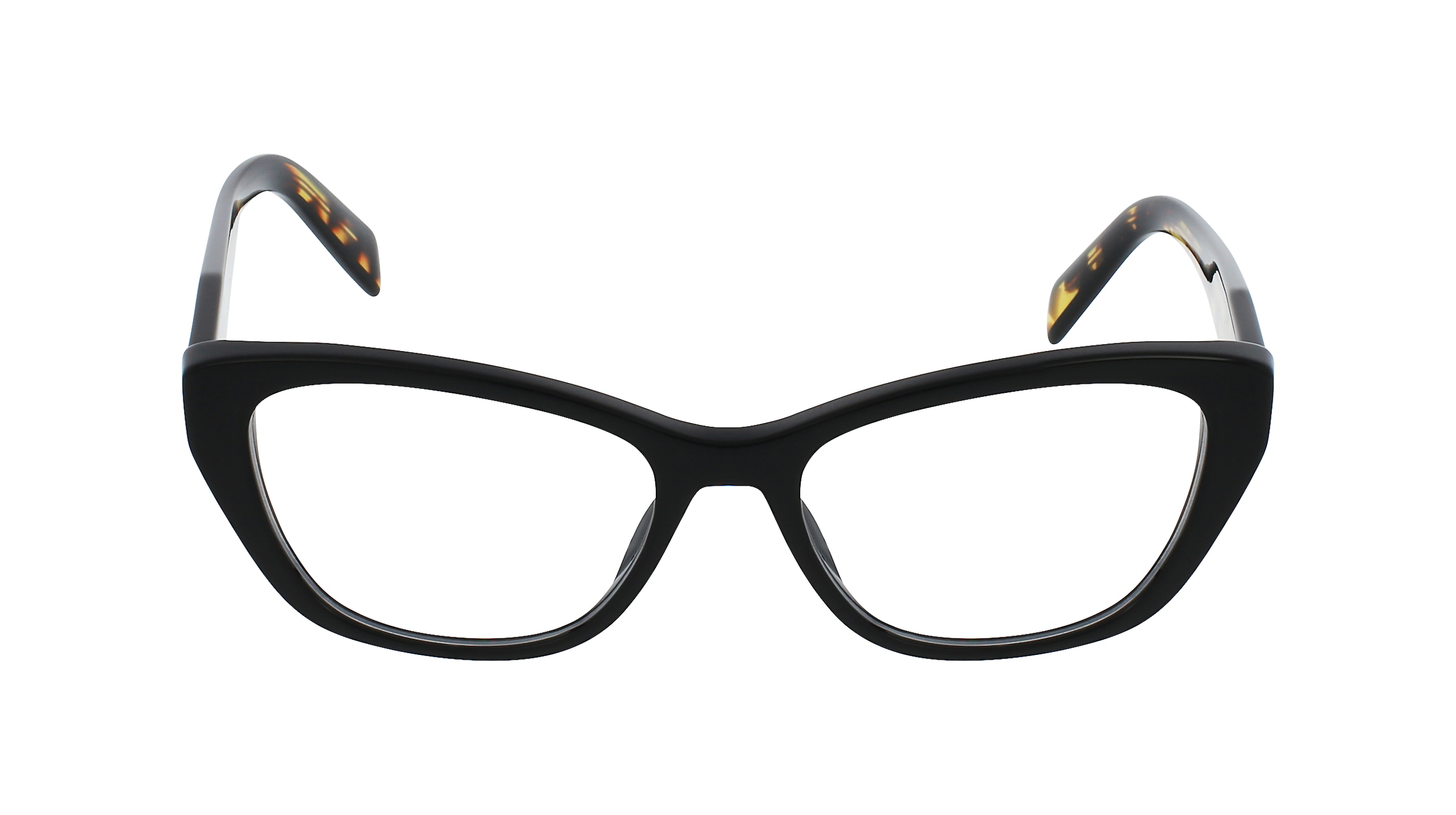Prada PR 19WV Damen-Brille inkl. Gläser Vollrand Cateye Acetat-Gestell 53mm/17mm/140mm, schwarz