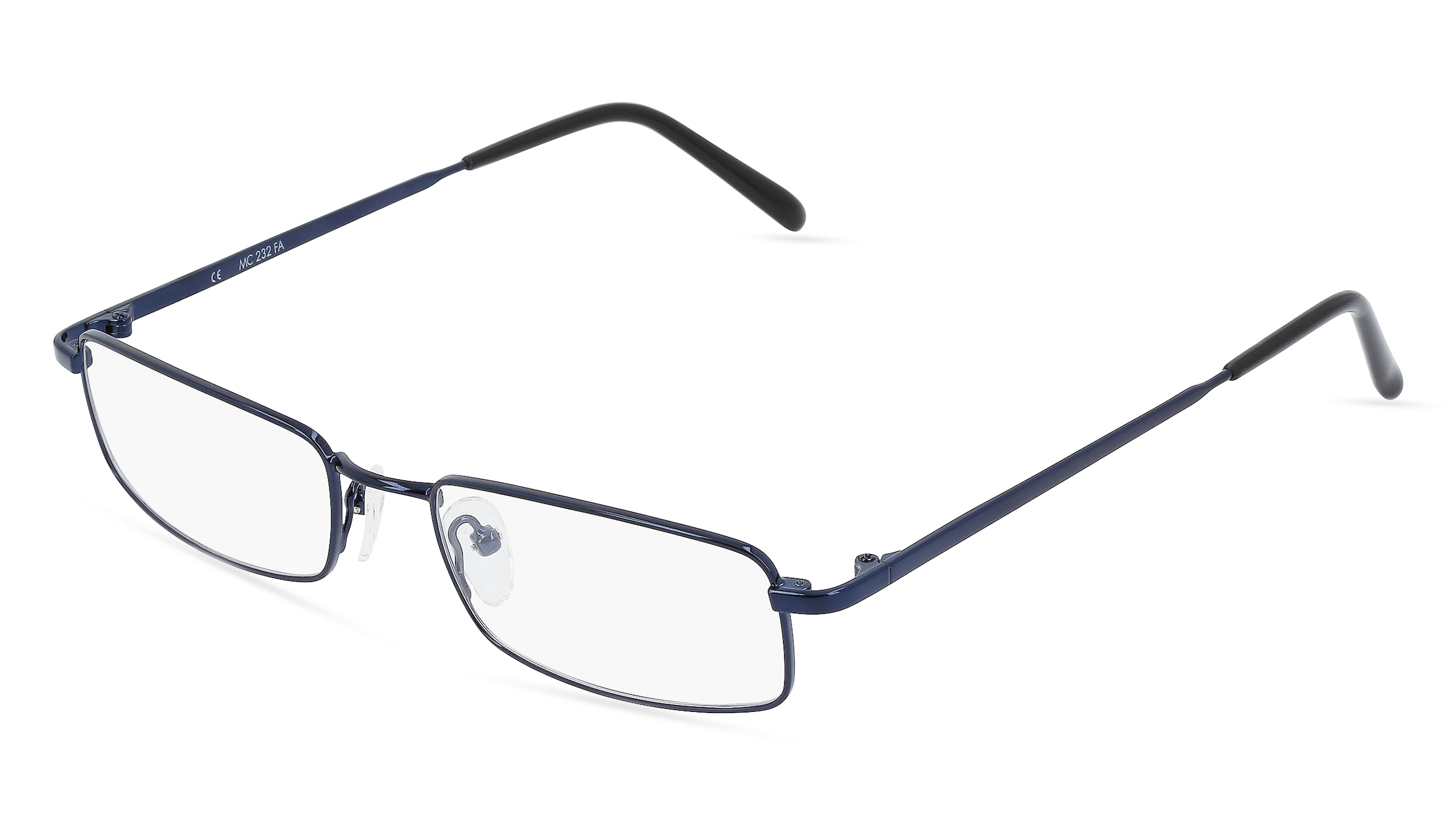 Fielmann MC 232 FA Unisex-Brille inkl. Gläser Vollrand Quadratisch Metall-Gestell 52/18/140, Blau