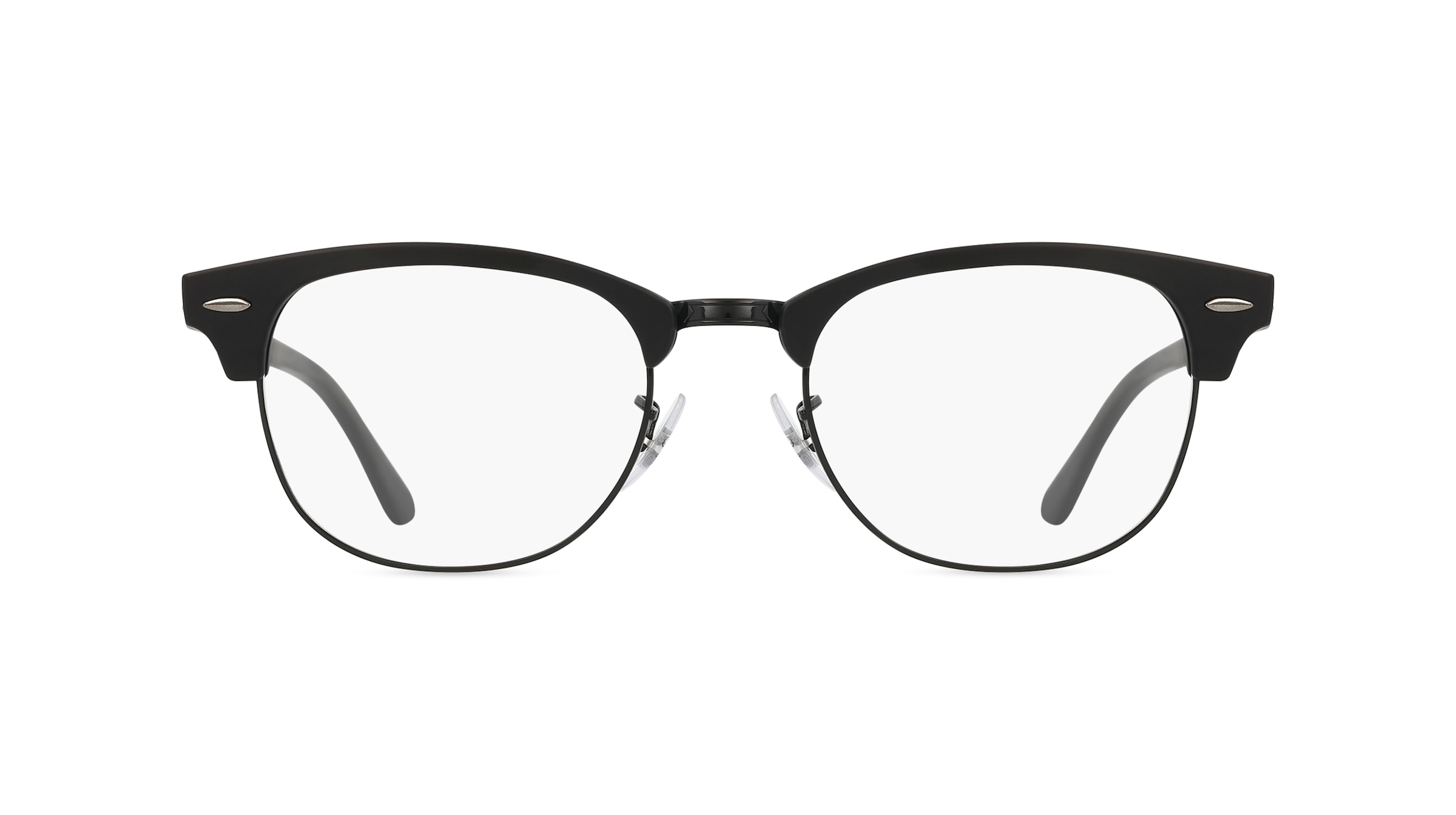 Ray-Ban 0RX5154 CLUBMASTER Unisex-Brille inkl. Gläser Vollrand Browline Acetat-Gestell 53mm/21mm/150mm, Schwarz