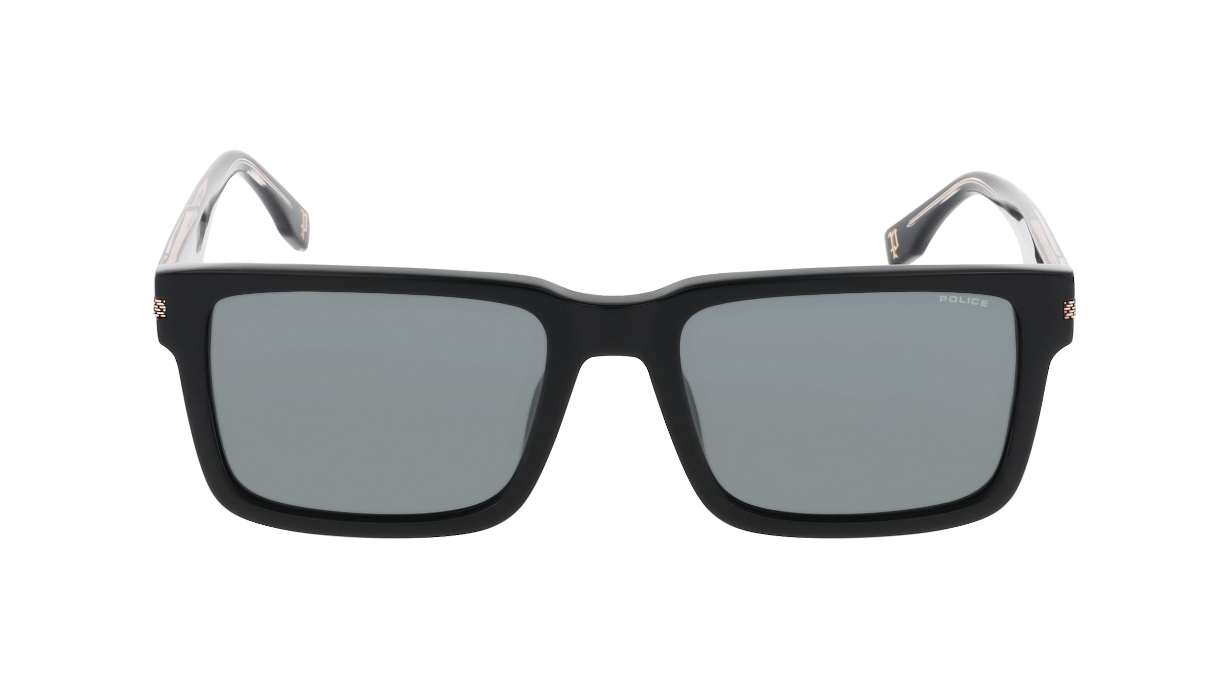 Police SPLR75 Herren-Sonnenbrille Vollrand Eckig Kunststoff-Gestell, Schwarz