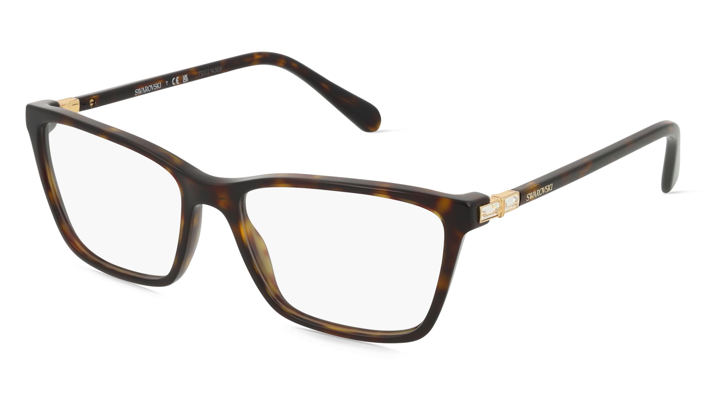 Swarovski SK2015 Damen-Brille inkl. Gläser Vollrand Quadratisch Acetat-Gestell 53/16/140, Havanna
