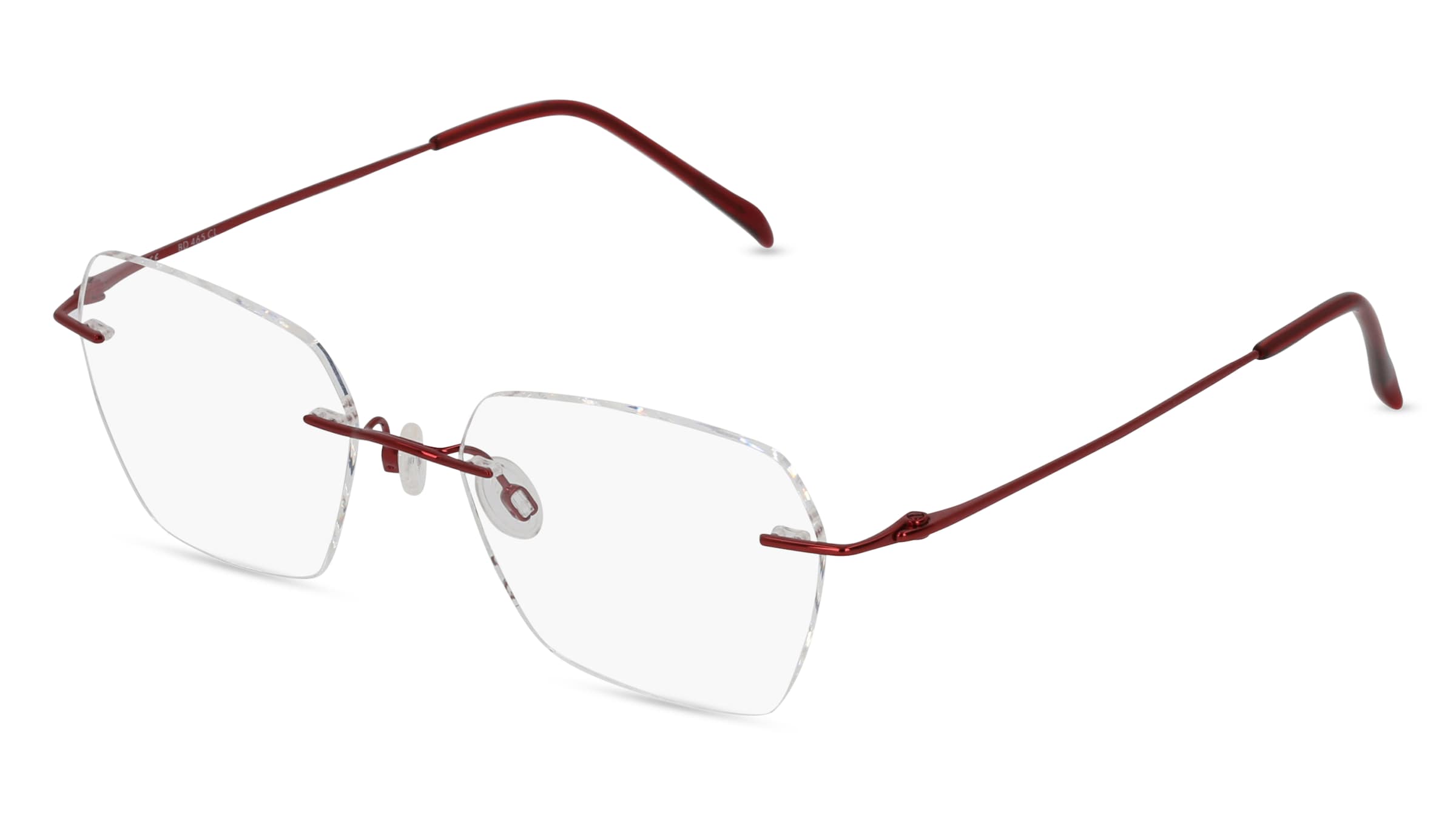 Fielmann BD 465 CL Damen-Brille inkl. Gläser Randlos Quadratisch Edelstahl-Gestell 52/18/135, Rot