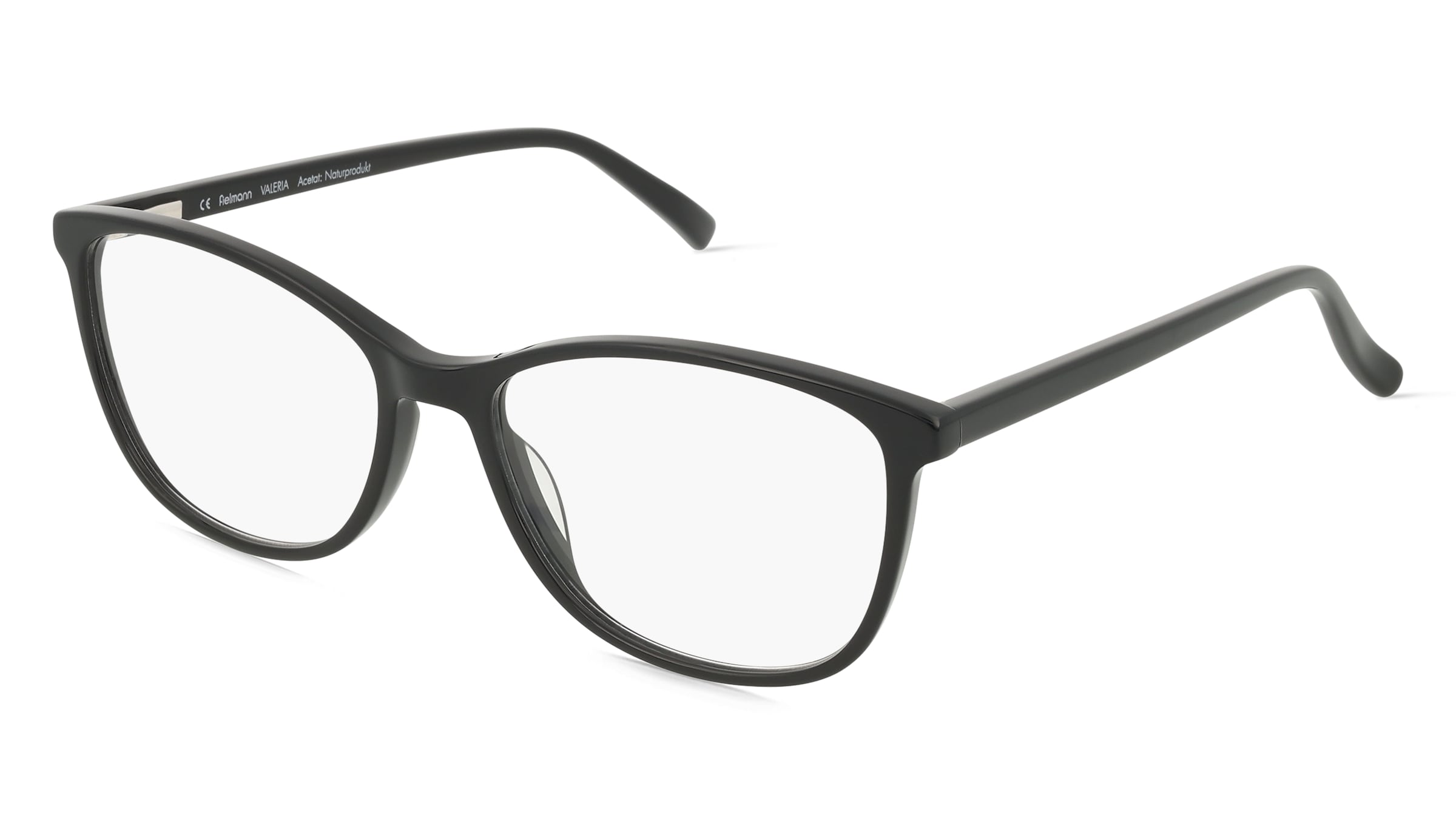 Fielmann ABC 081 FLEX CL VALERIA Damen-Brille inkl. Gläser Vollrand Quadratisch Acetat-Gestell 53/16/135, Schwarz
