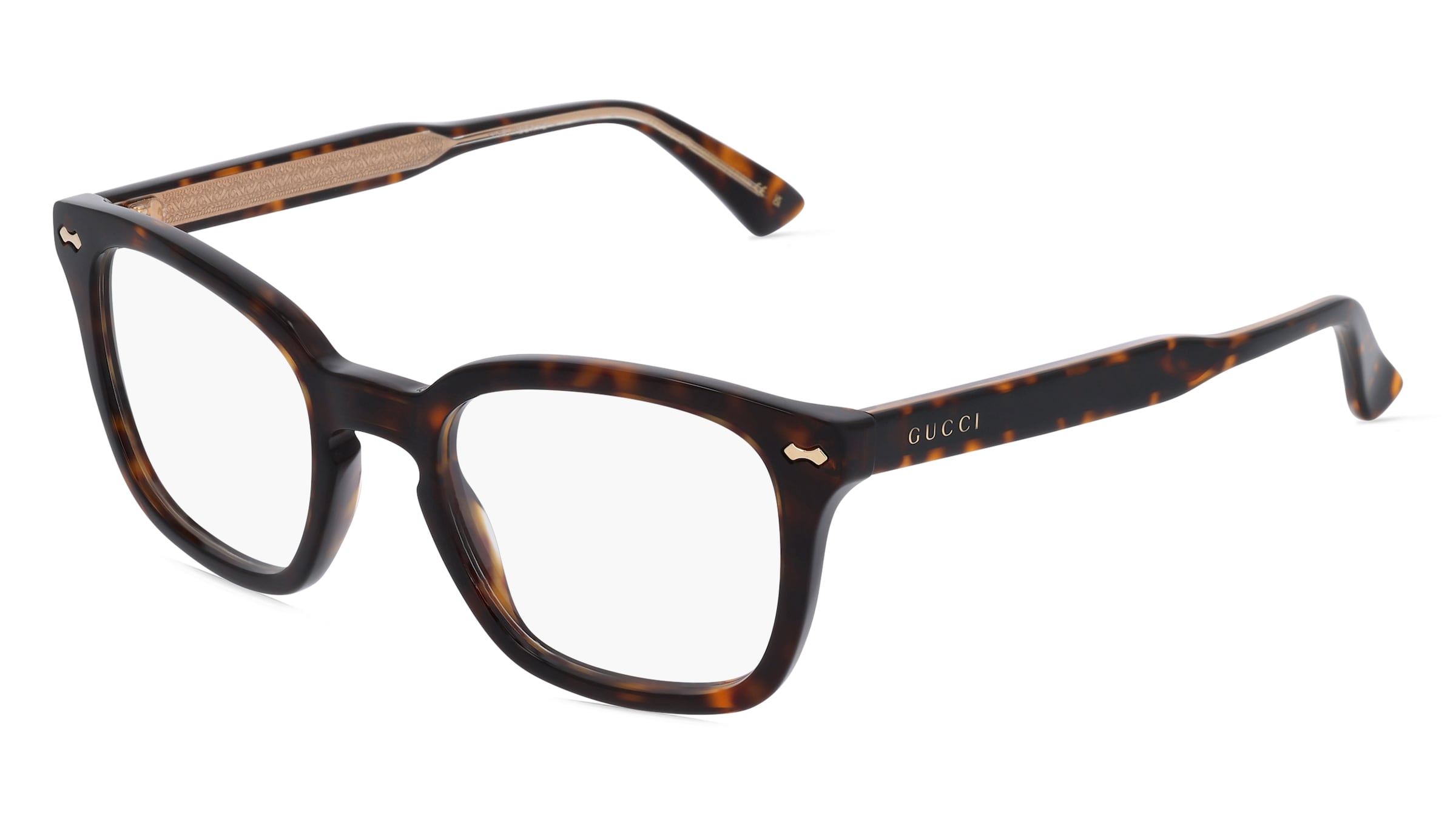Gucci GG0184O Unisex-Brille inkl. Gläser Vollrand Quadratisch Kunststoff-Gestell 50/21/145, Havanna