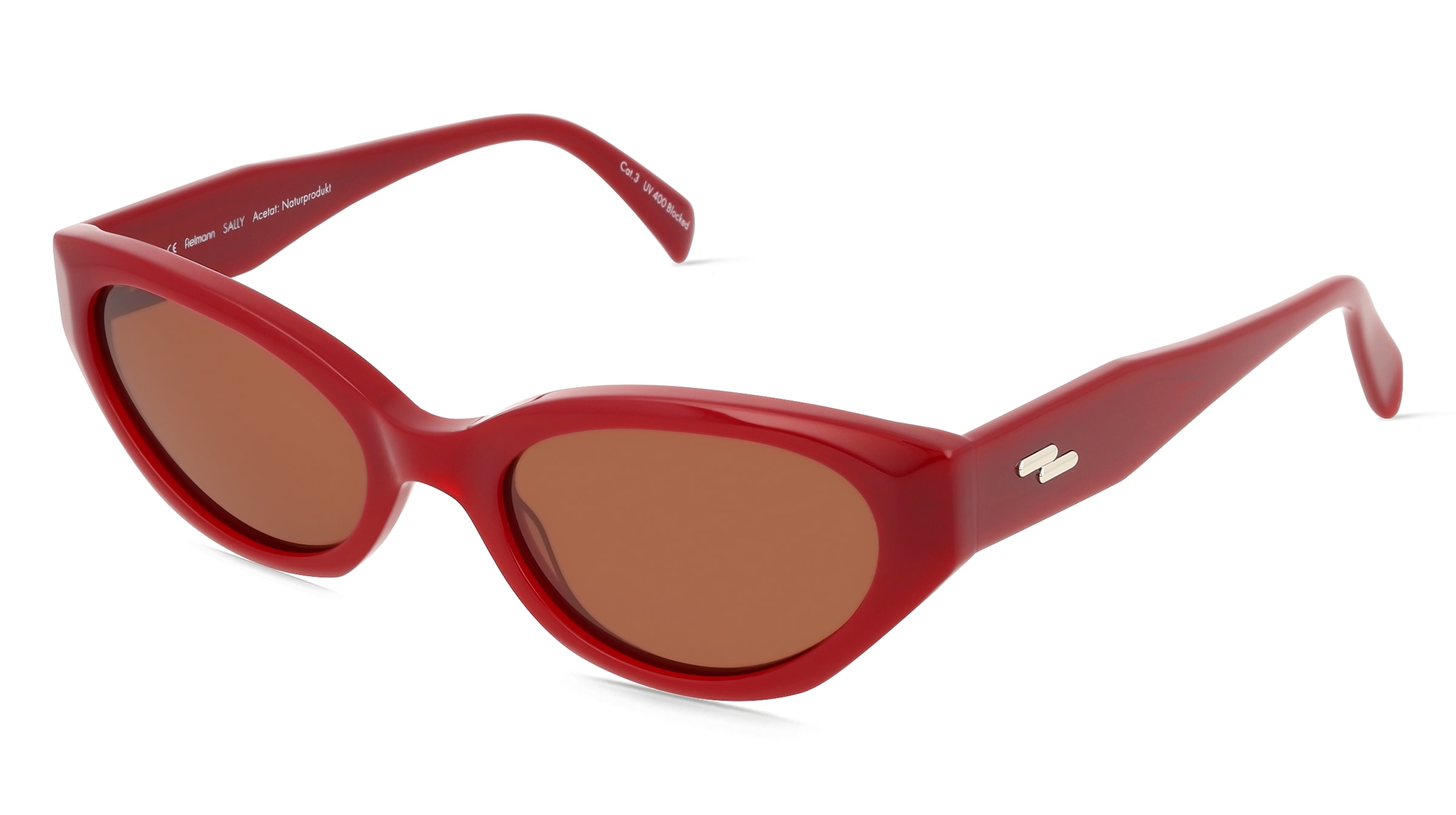 Fielmann LN 072 SUN FA SALLY Damen-Sonnenbrille Vollrand Cat Eye Acetat Extrudiert-Gestell, Rot