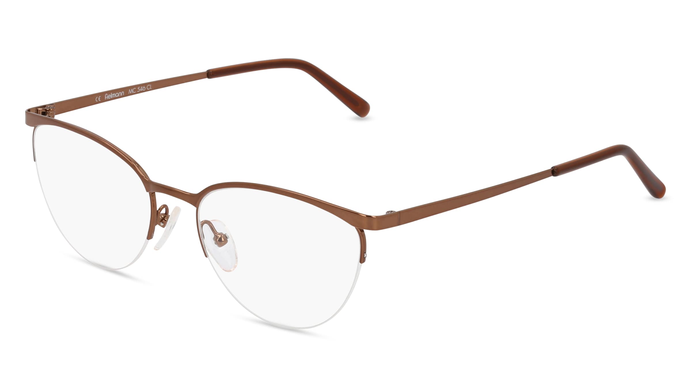 Fielmann MC 546 CL Damen-Brille inkl. Gläser Halbrand Oval Edelstahl-Gestell 52/18/135, Braun