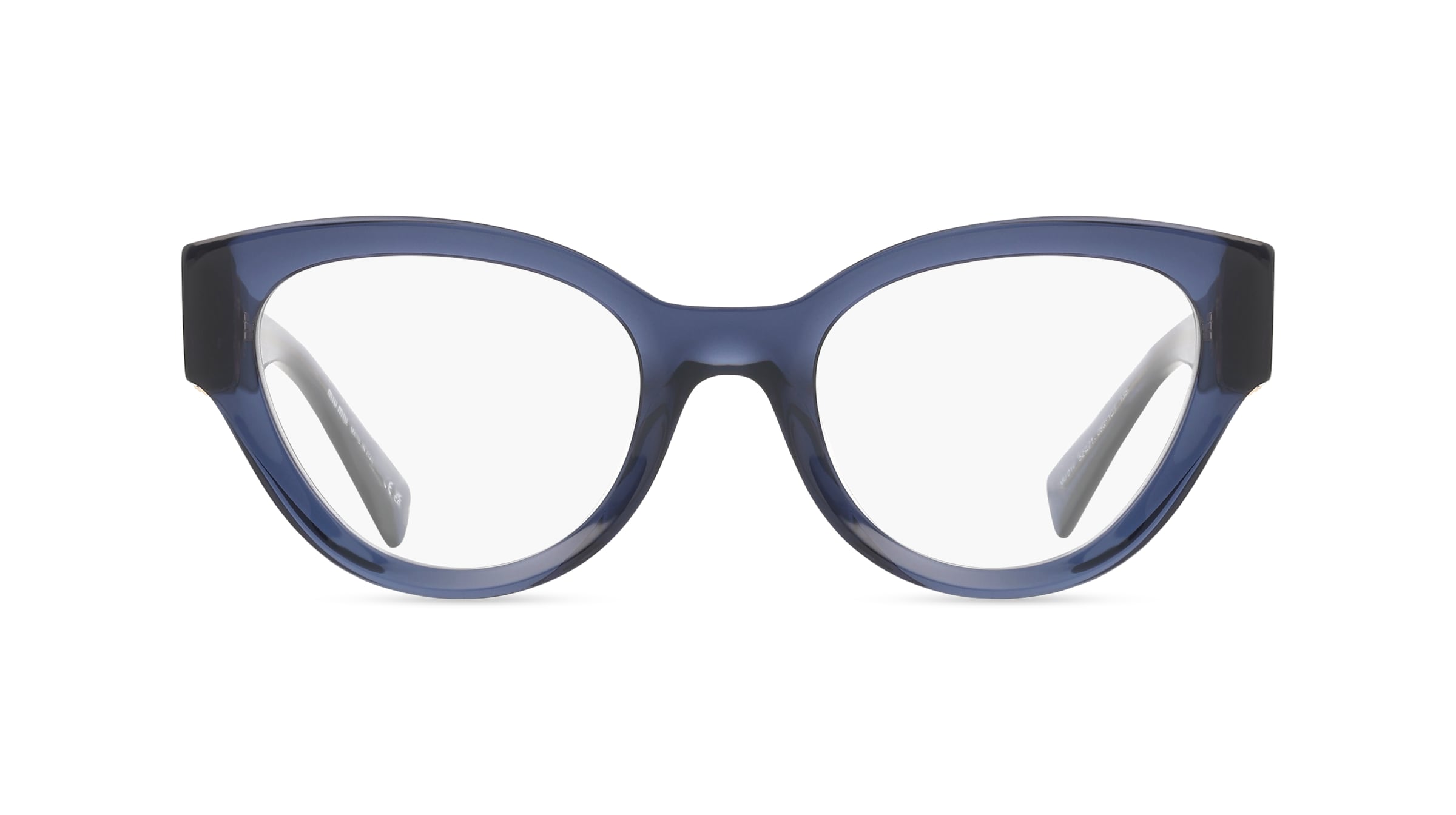 Miu Miu MU01VV Damen-Brille inkl. Gläser Vollrand Panto Acetat-Gestell 52mm/21mm/135mm, blau