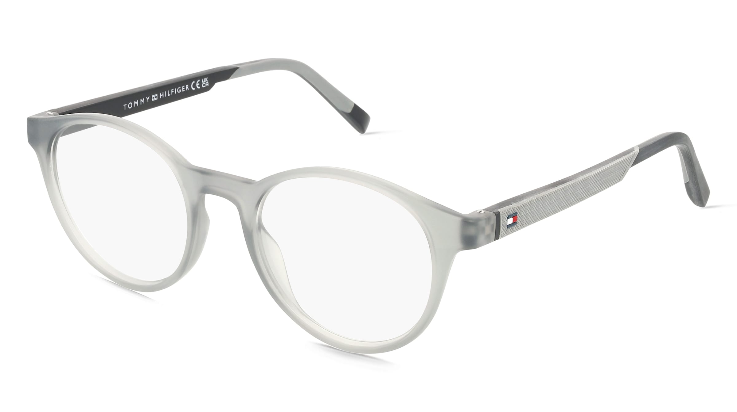 Tommy Hilfiger TH 2149 Herren-Brille inkl. Gläser Vollrand Panto Kunststoff-Gestell 49/19/145, Grau