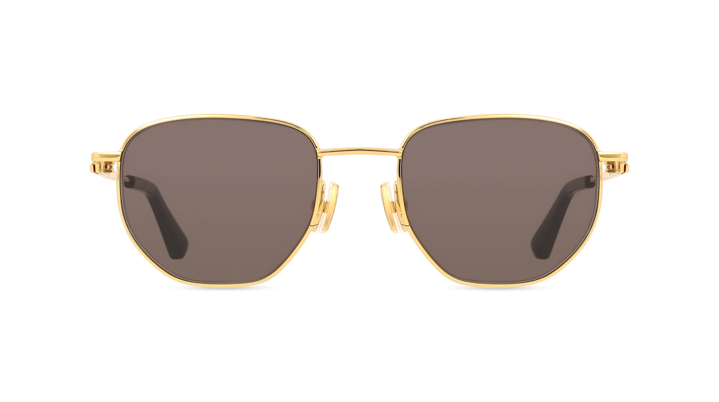 Bottega Veneta BV1301S Unisex-Sonnenbrille Vollrand Rund Metall-Gestell, gold