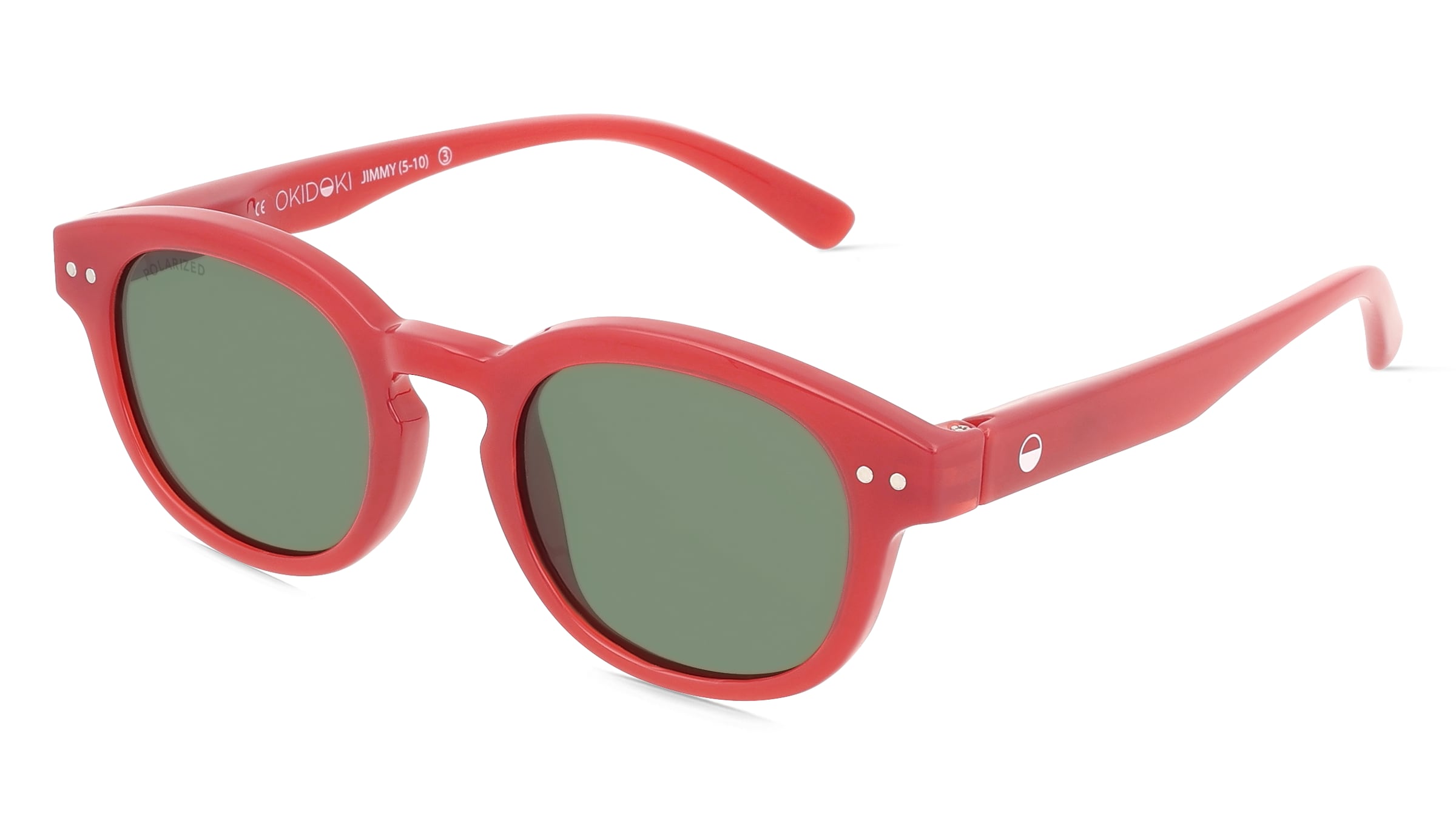 OKIDOKI JIMMY SUN JUNIOR (5-10) Kinder-Sonnenbrille Vollrand Panto Kunststoff-Gestell, Rot