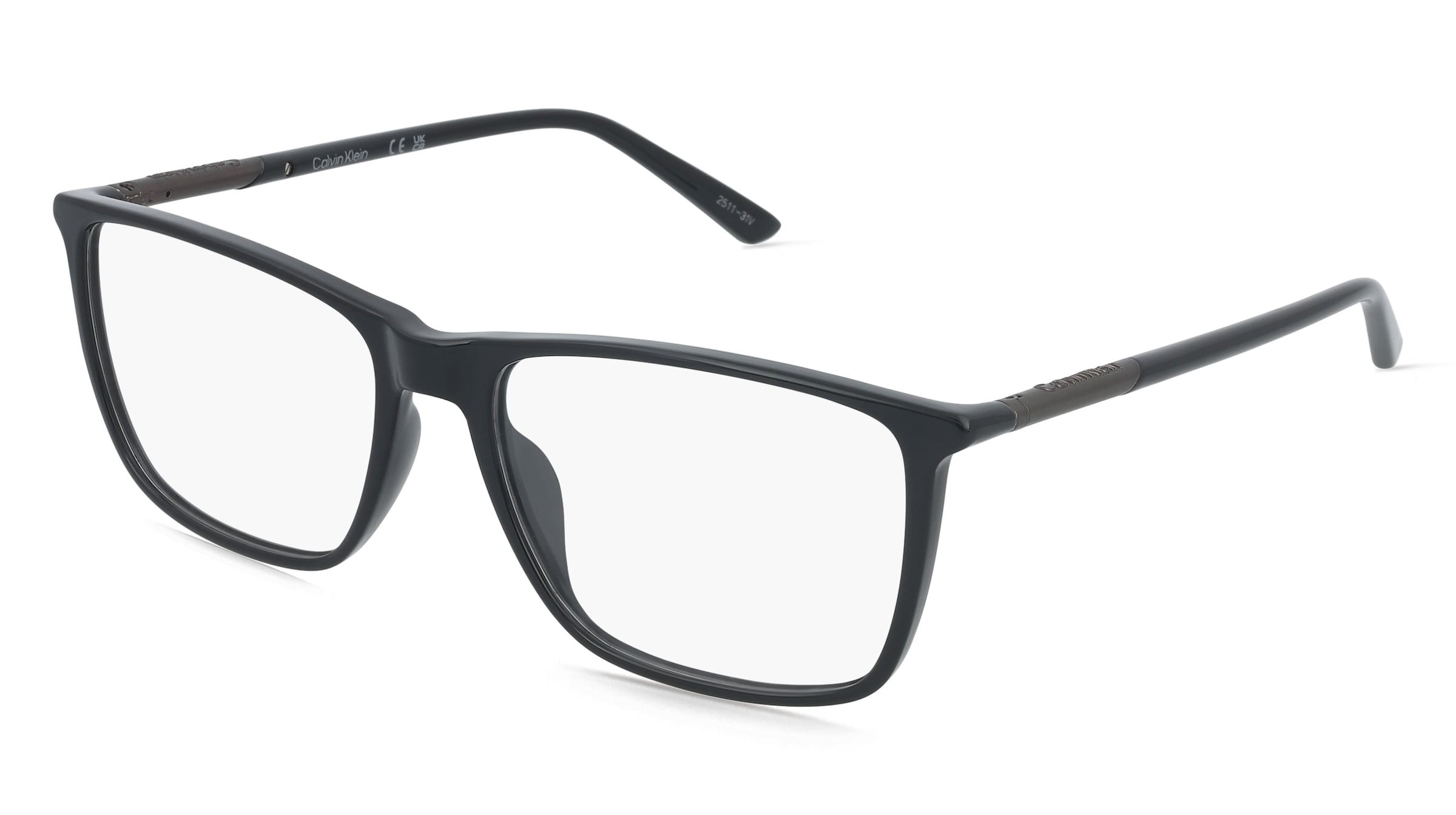 Calvin Klein CK26510 Herren-Brille inkl. Gläser Vollrand Eckig Kunststoff-Gestell 57/17/145, Schwarz