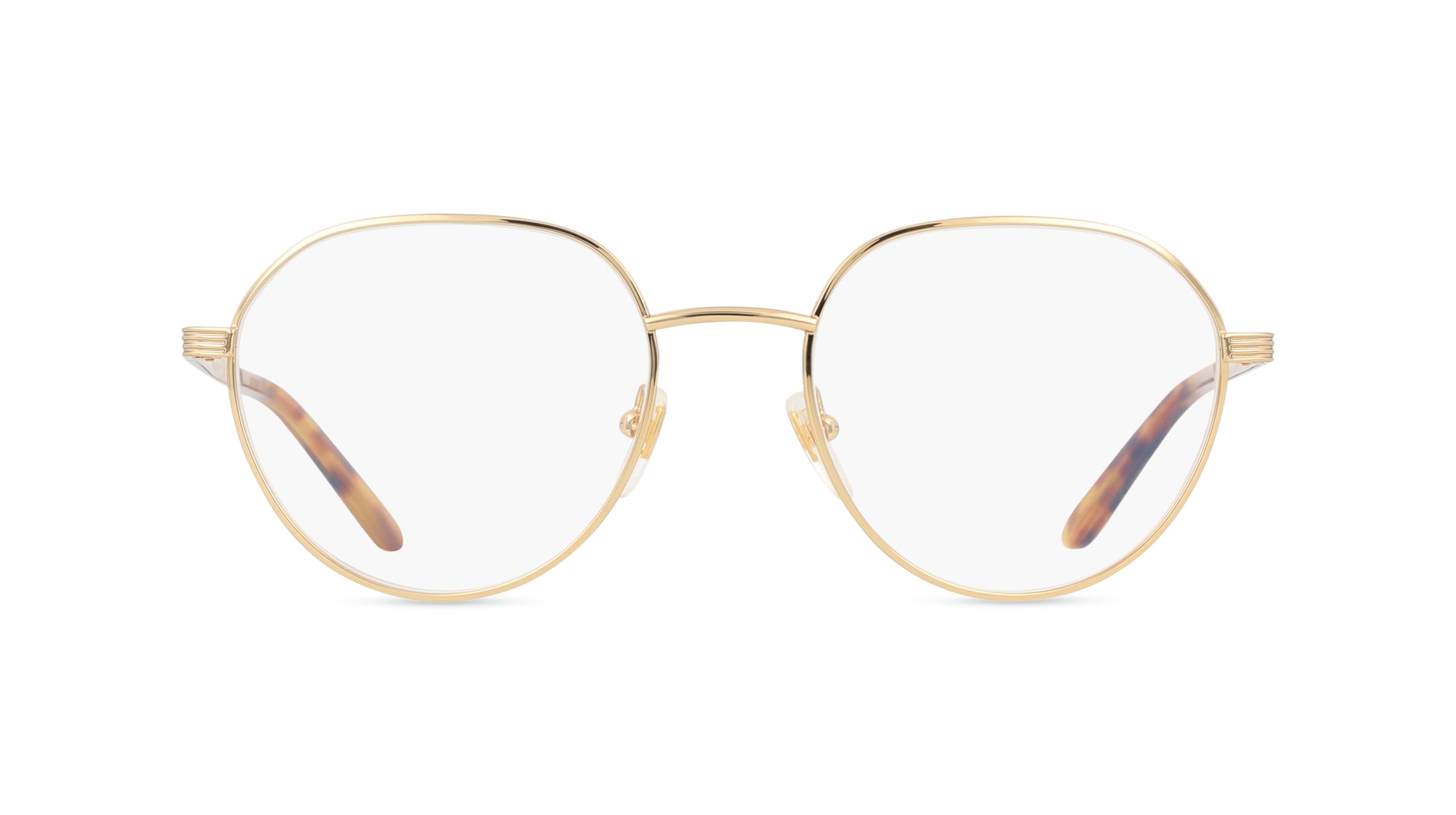 Gucci GG1458O Herren-Brille inkl. Gläser Vollrand Rund Metall-Gestell 52mm/19mm/145mm, gold