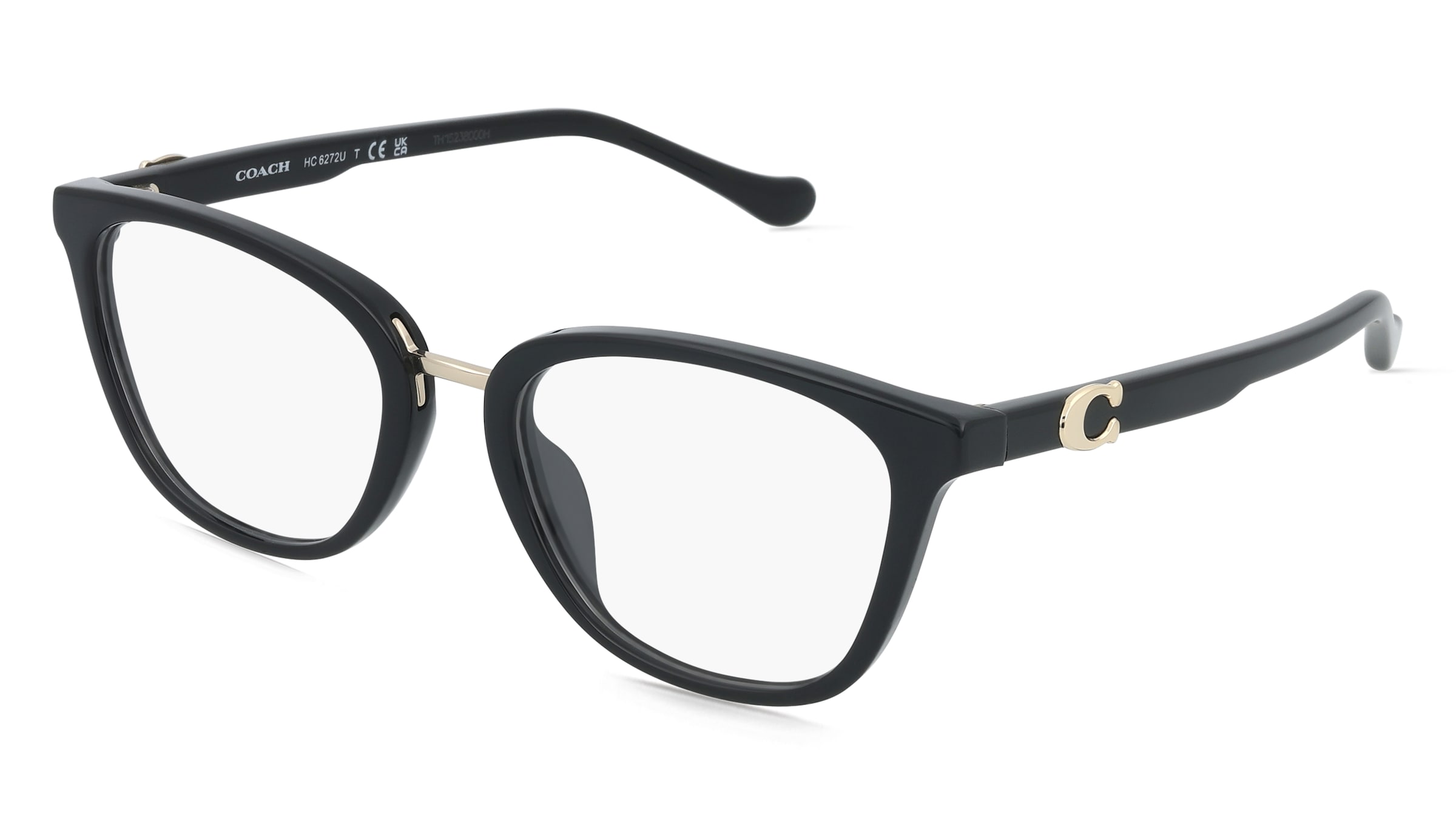 Coach 0HC6272U Damen-Brille inkl. Gläser Vollrand Quadratisch Acetat-Gestell 52/19/140, Schwarz