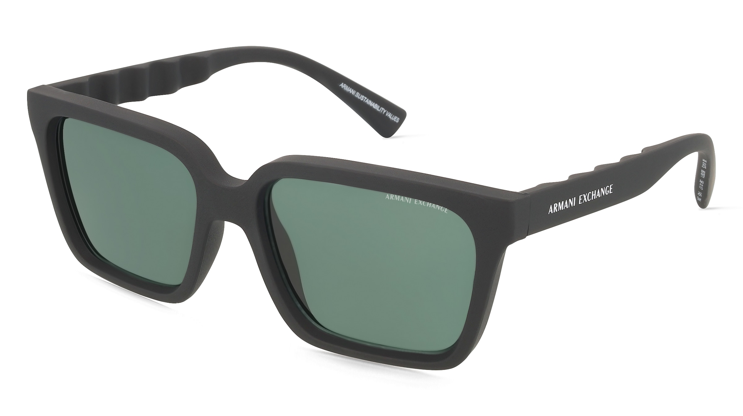 Armani Exchange AX4147S Herren-Sonnenbrille Vollrand Quadratisch Kunststoff-Gestell, Schwarz