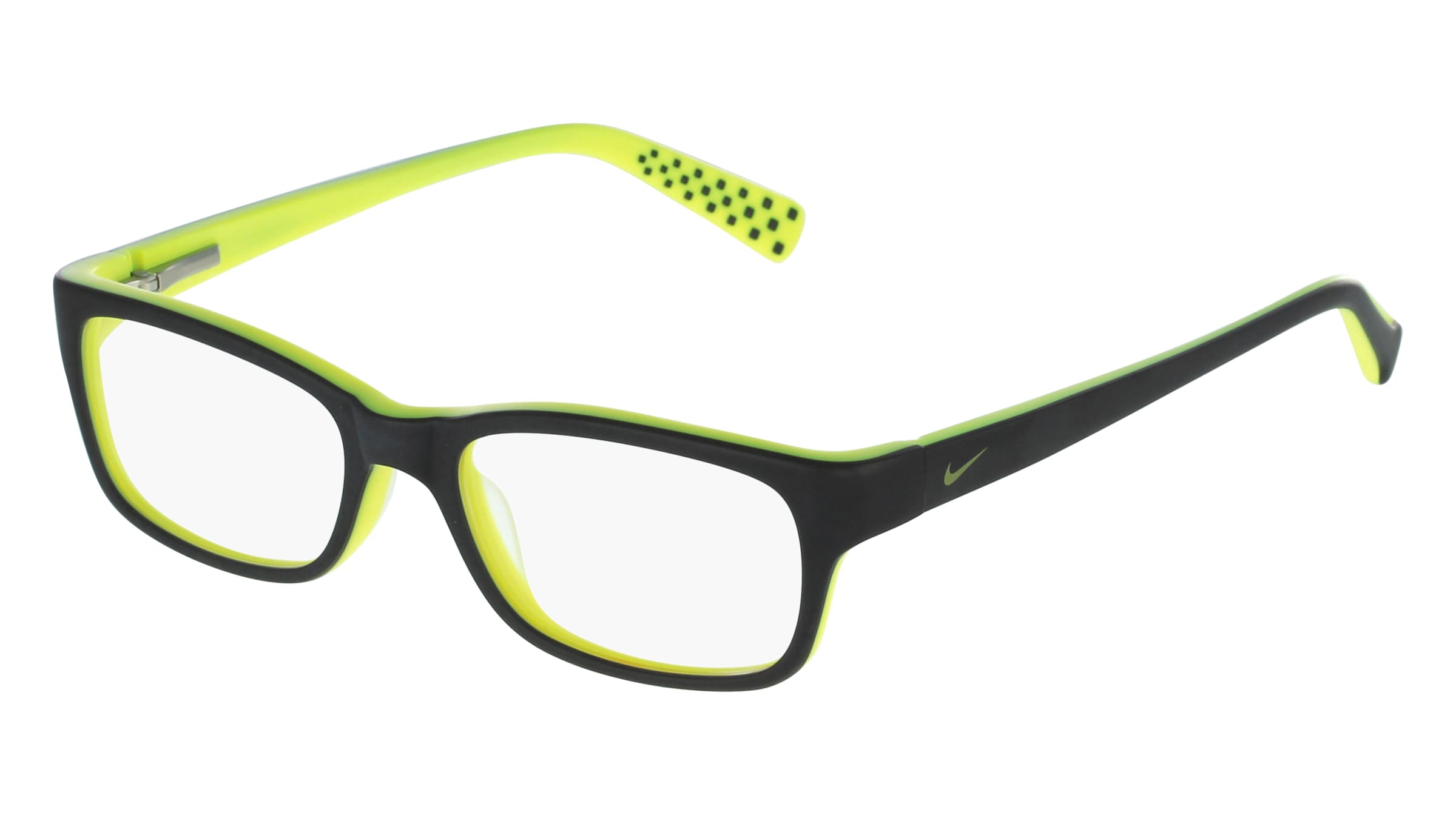 Nike 5513 Jugend-Brille inkl. Gläser Vollrand Quadratisch Kunststoff-Gestell 47/16/140, Schwarz