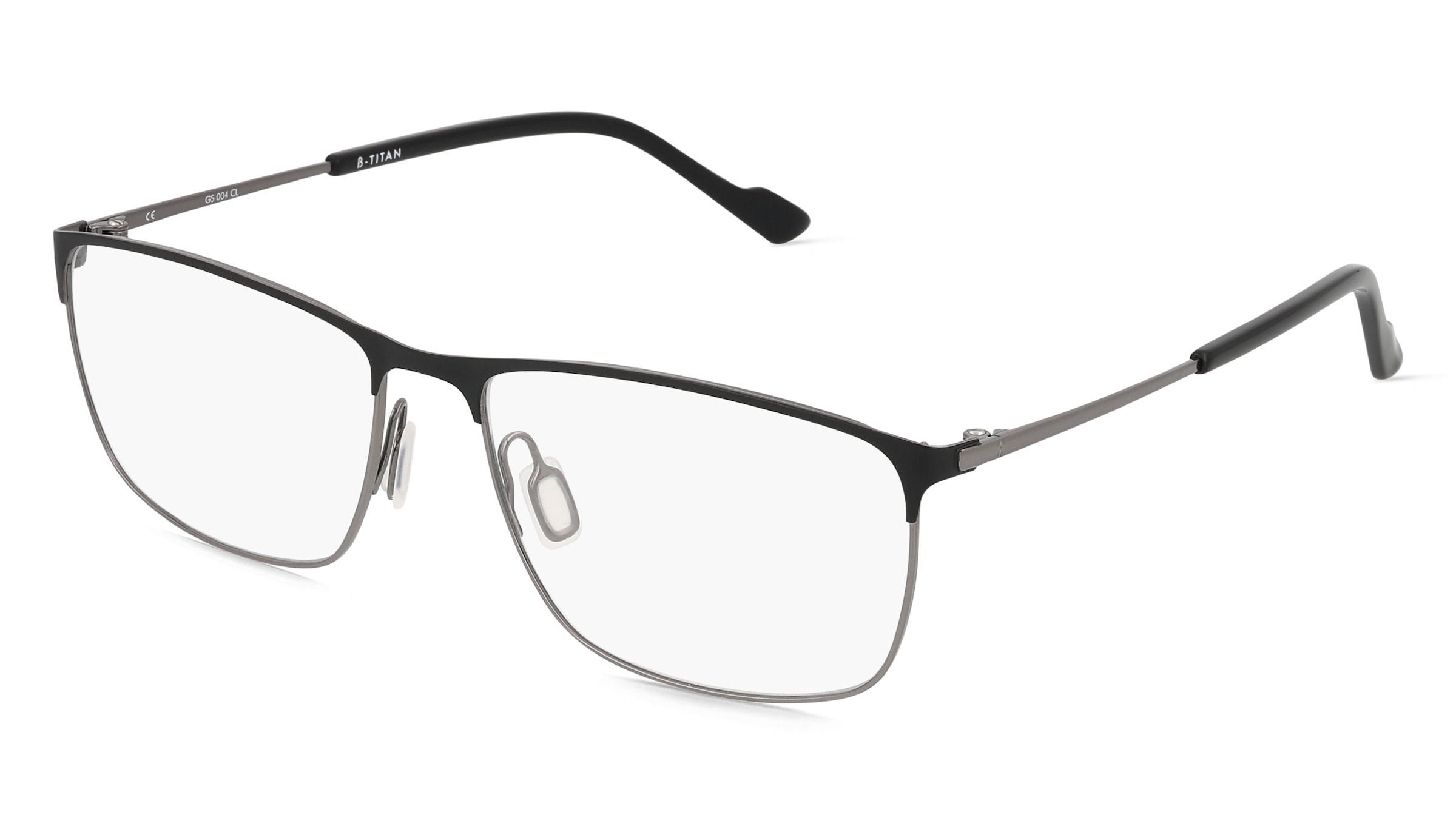 Fielmann GS 004 CL Herren-Brille inkl. Gläser Vollrand Eckig Beta Titan-Gestell 60mm/18mm/145mm, schwarz