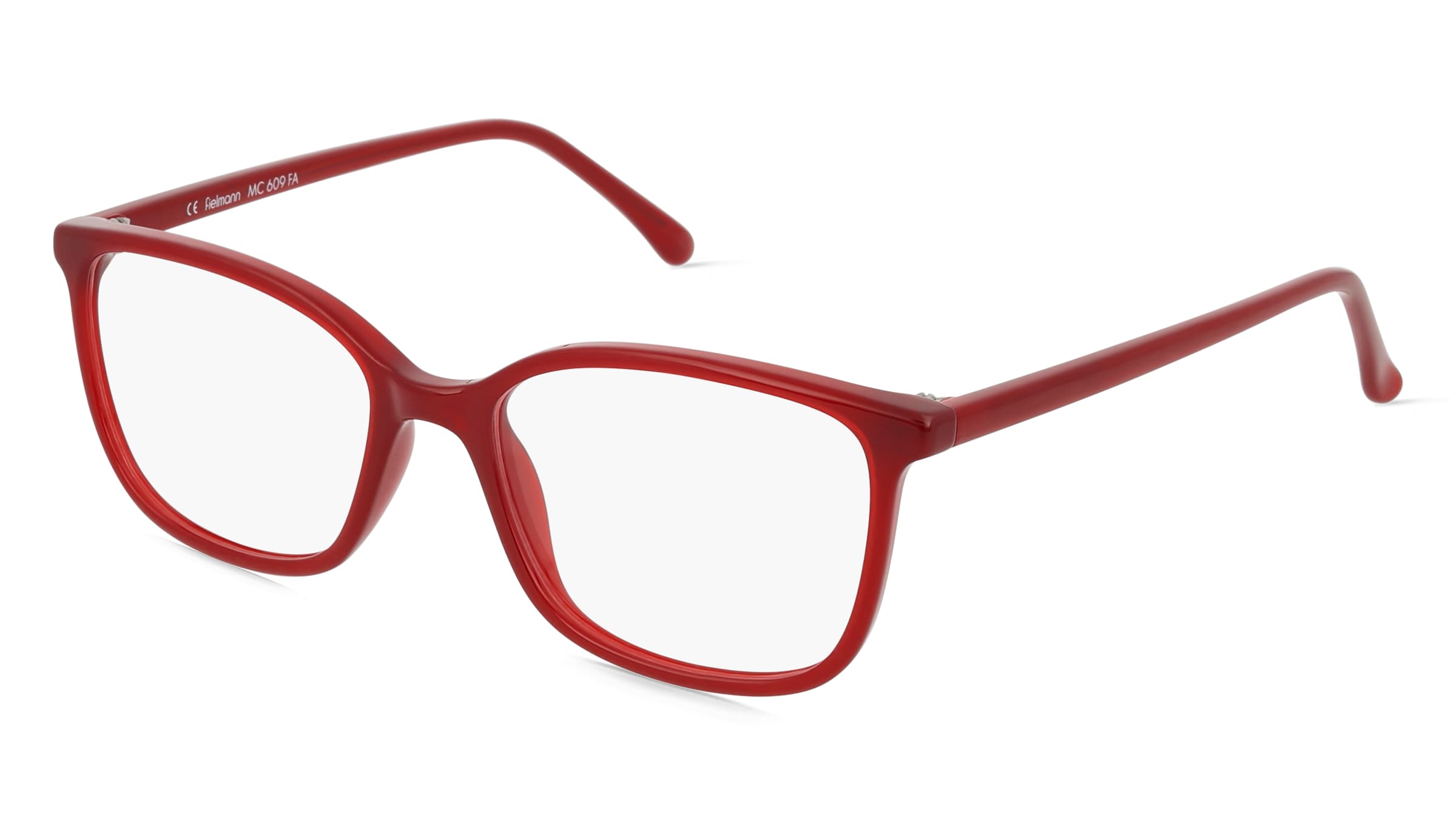 Fielmann MC 609 FA Damen-Brille inkl. Gläser Vollrand Quadratisch Propionat-Gestell 51/17/140, Rot