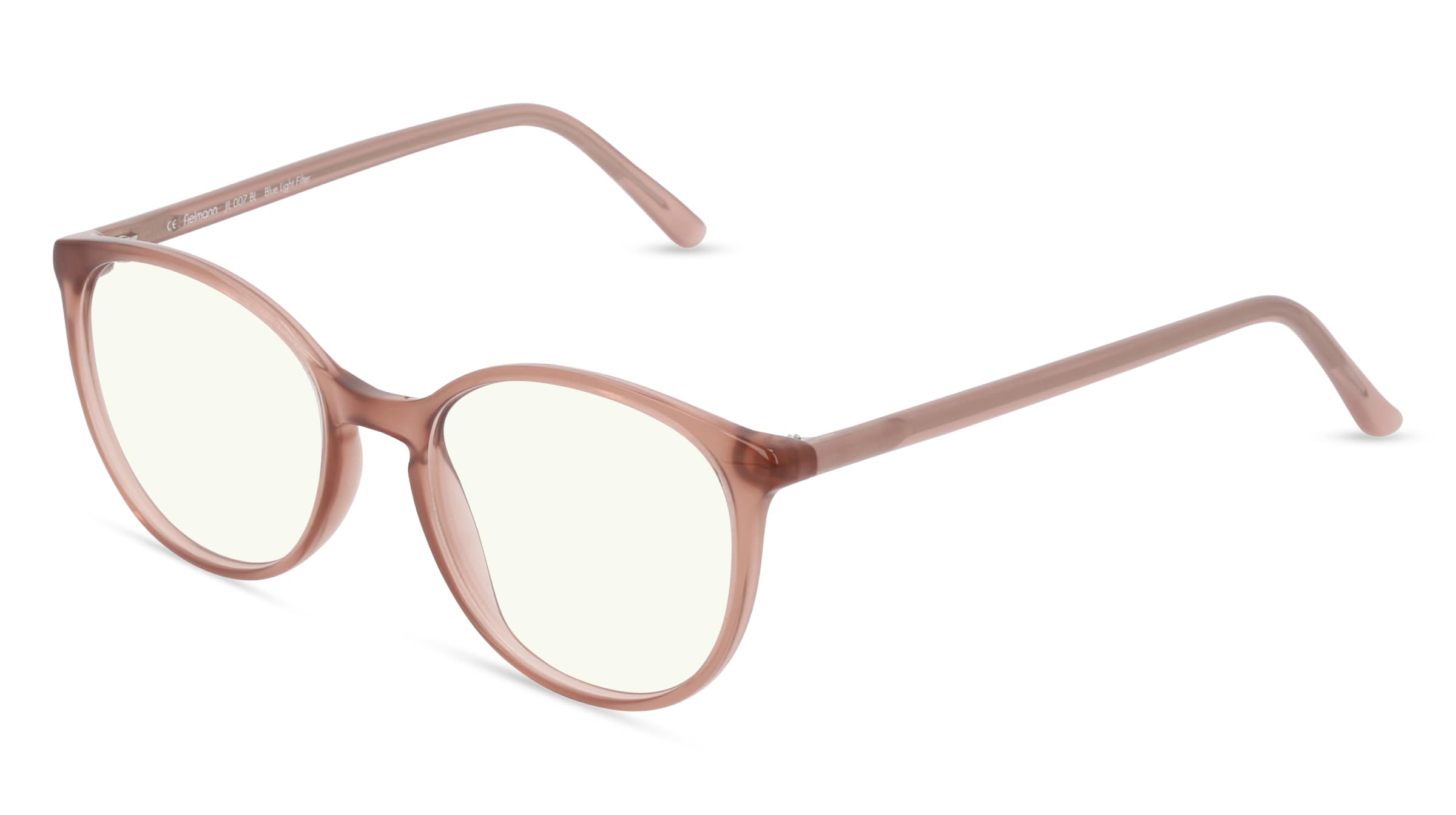 Fielmann JIL 007 BL Damen-Blaulichtfilterbrille ohne Sehstärke Vollrand Panto Acetat-Gestell, Braun