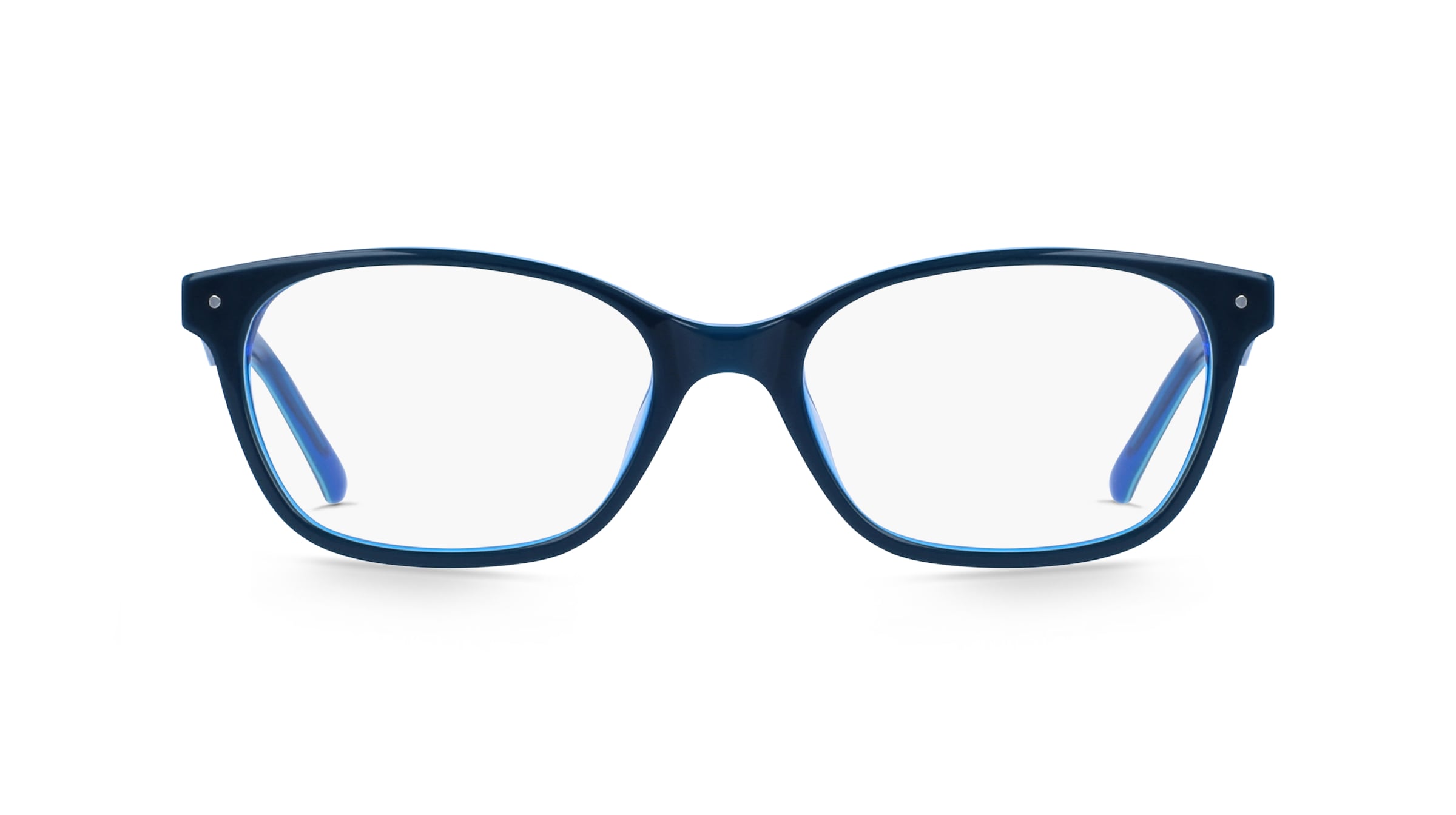 Fielmann OL 001 CL Jugend-Brille inkl. Gläser Vollrand Eckig Acetat-Gestell 48mm/15mm/130mm, blau