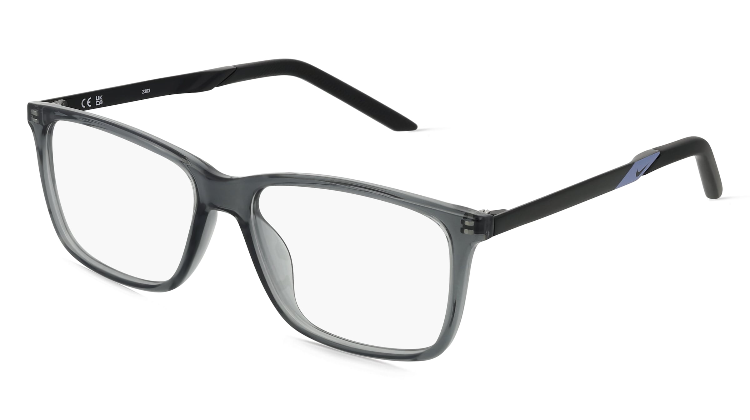Nike 7258 Unisex-Brille inkl. Gläser Vollrand Quadratisch Kunststoff-Gestell 54/15/145, Grau