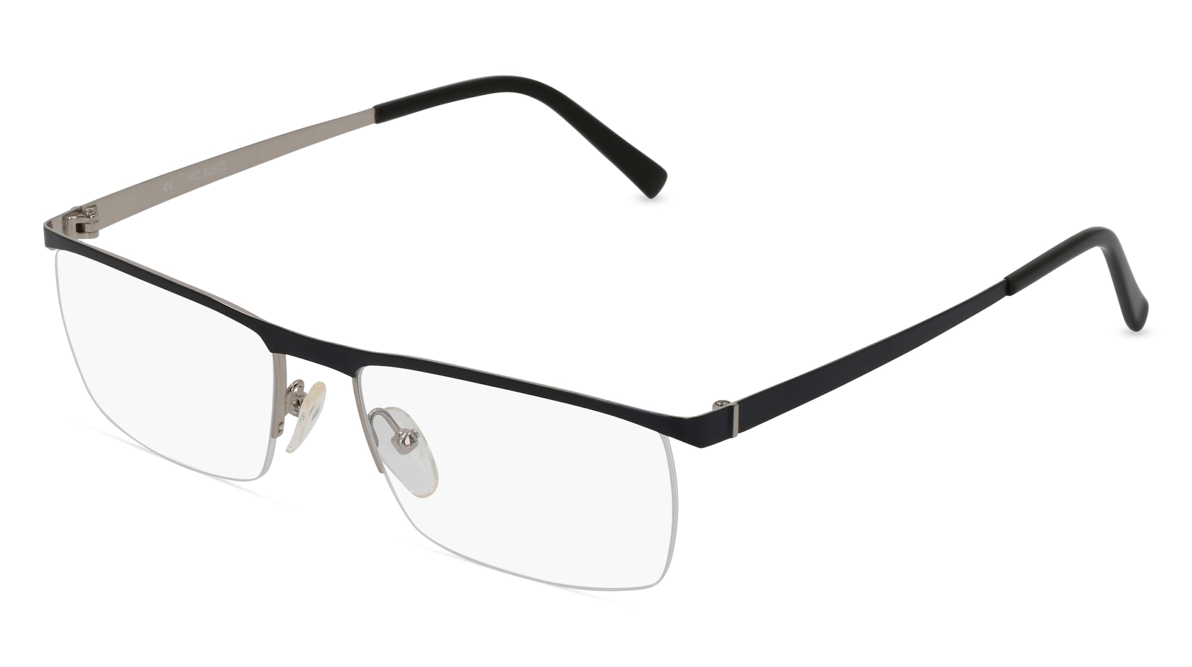 Fielmann MC 545 CL Herren-Brille inkl. Gläser Halbrand Quadratisch Edelstahl-Gestell 54/17/140, Blau