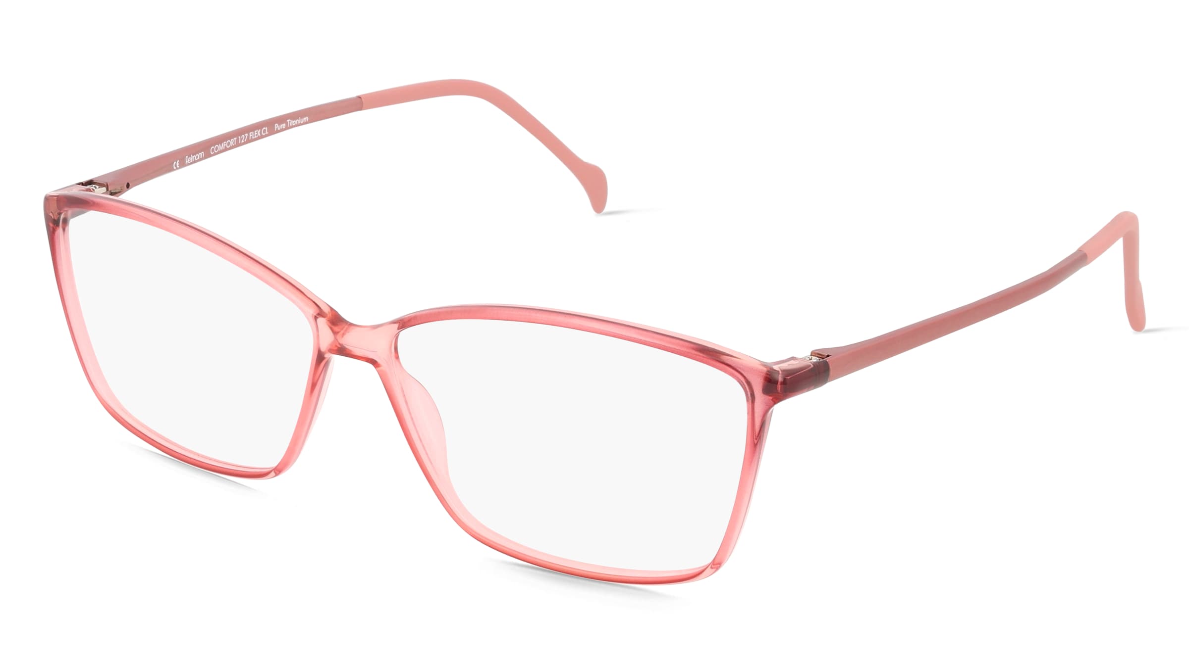 Fielmann COMFORT 127 FLEX CL Damen-Brille inkl. Gläser Vollrand Quadratisch TR90-Gestell 56/12/135, Pink