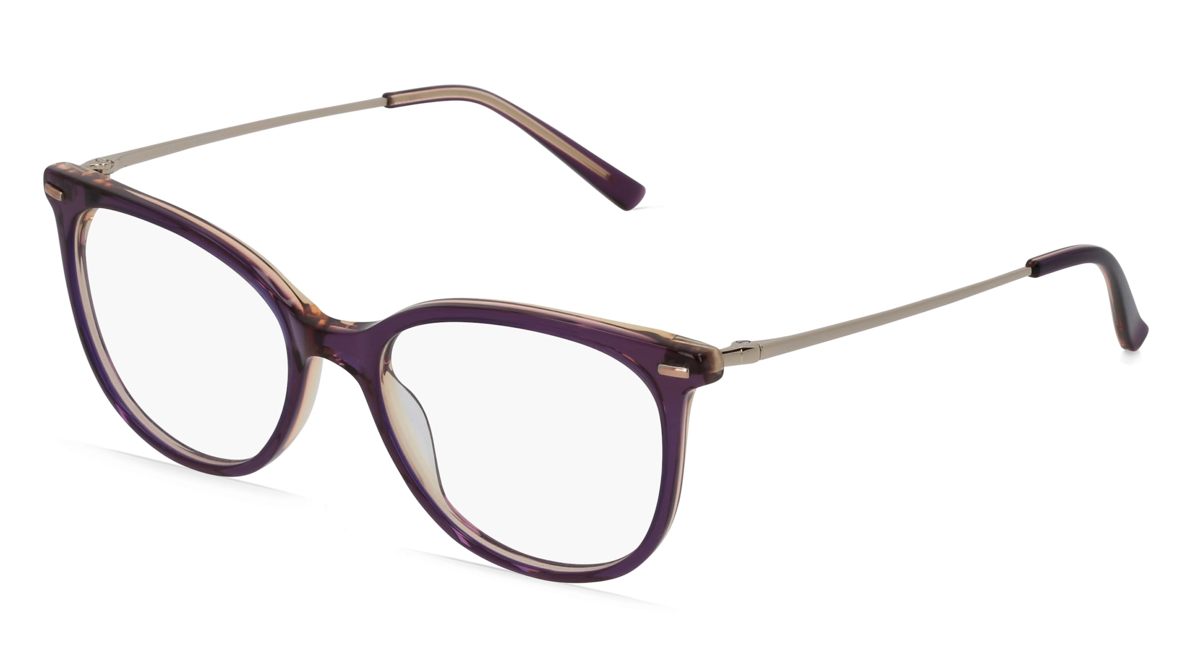 Fielmann BE 006 FA Damen-Brille inkl. Gläser Vollrand Panto Acetat-Gestell 52/17/135, Lila