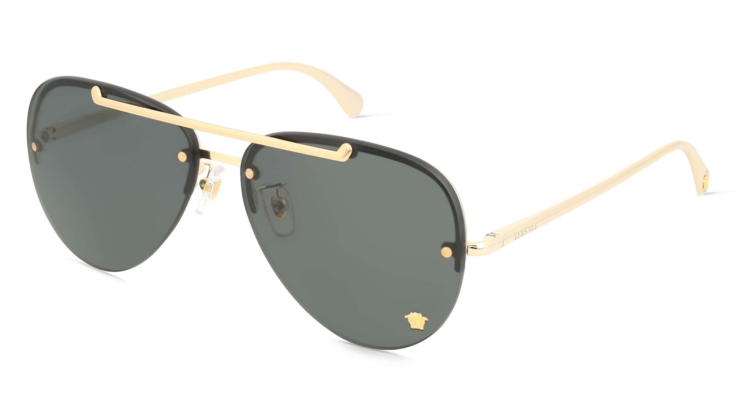 Versace VE2231 Damen-Sonnenbrille Randlos Pilot Metall-Gestell, Gold