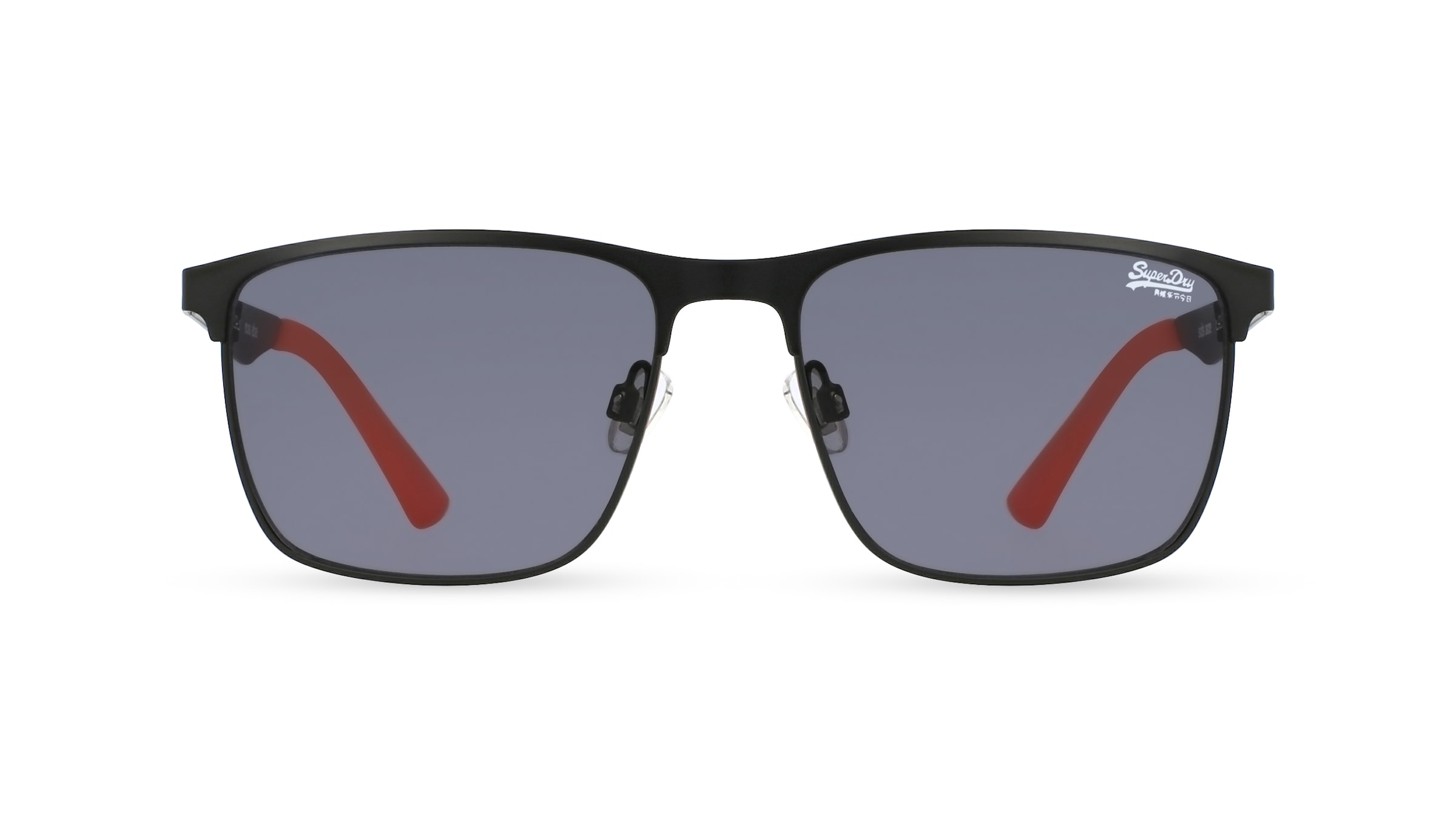 Superdry ACE Herren-Sonnenbrille Vollrand Eckig Metall-Gestell, Schwarz